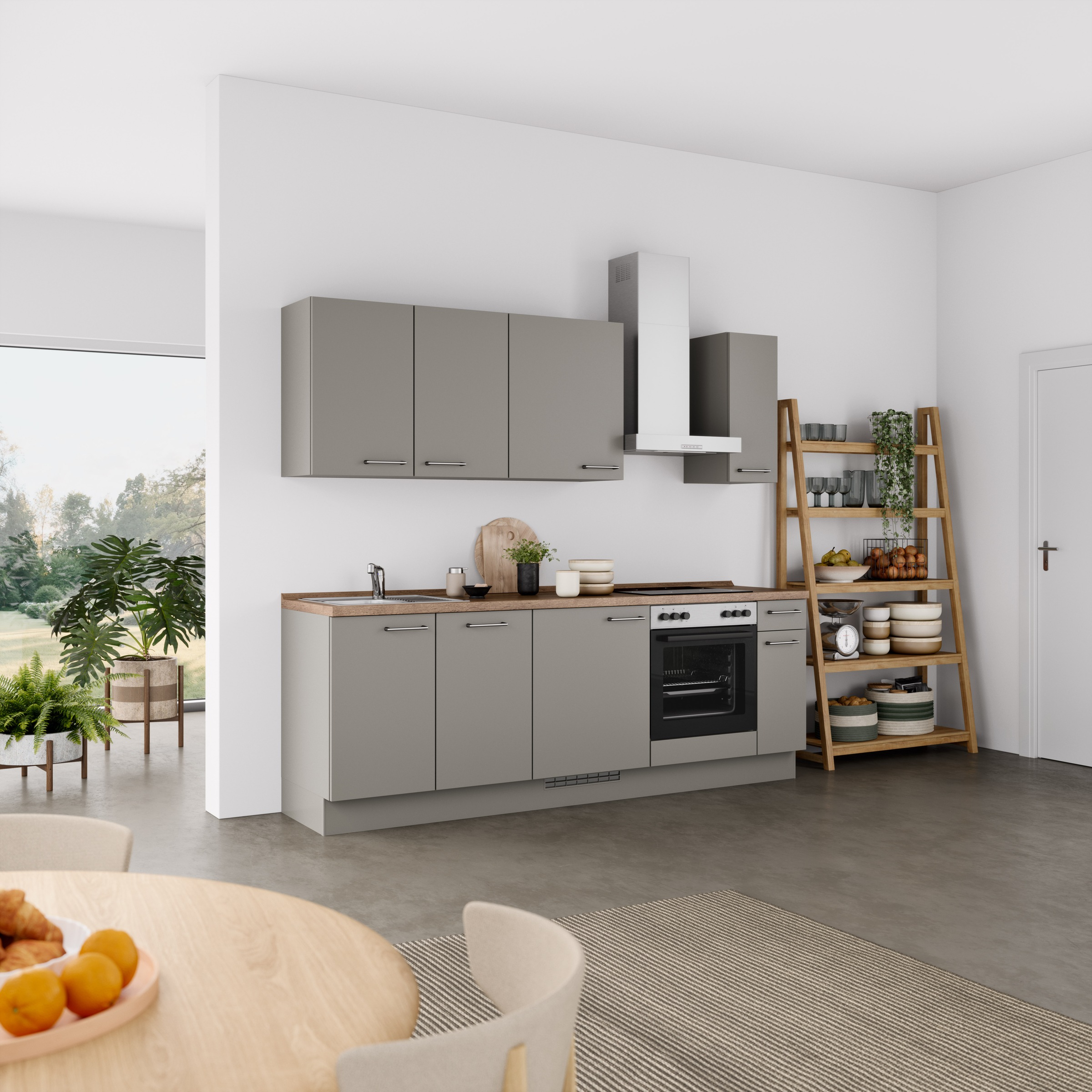 nobilia® Küchenzeile »"Laser I"«, vormontiert, Ausrichtung wählbar, Breite 240 cm, wahlw. mit E-Geräten