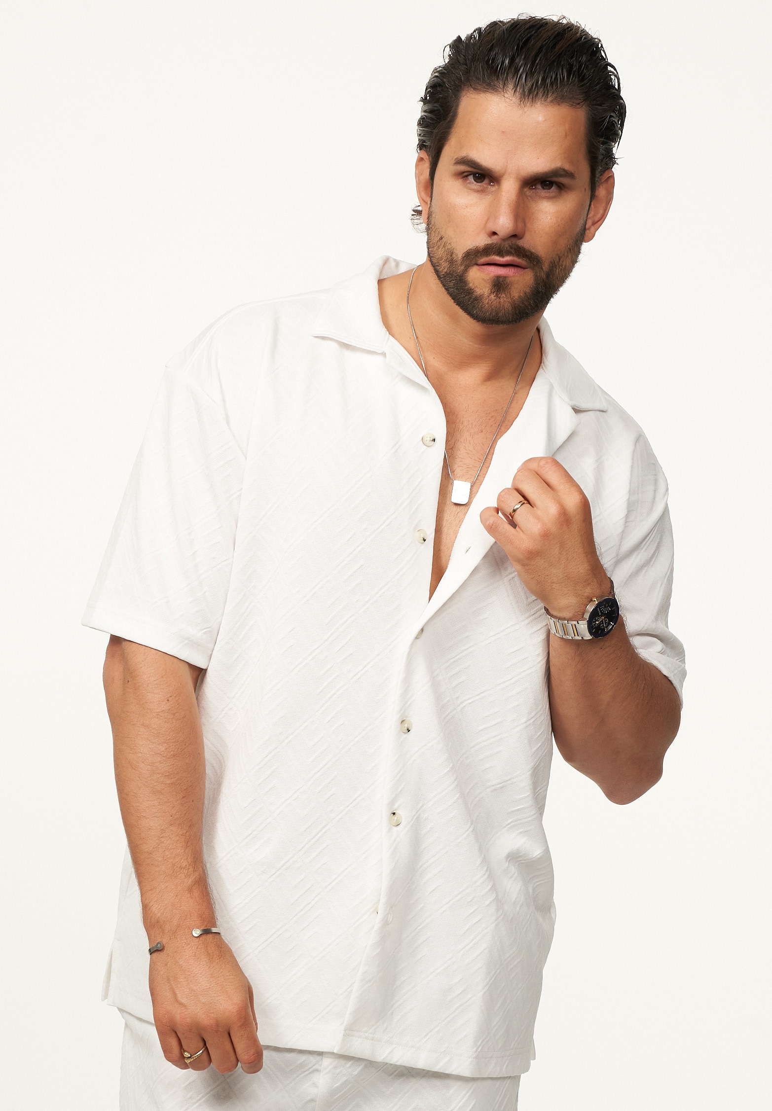CARISMA Kurzarmhemd »im Summer-Look mit Strukturmuster Regular-Fit« Herren Kurzarm Strick Polo-Hemd T-Shirt