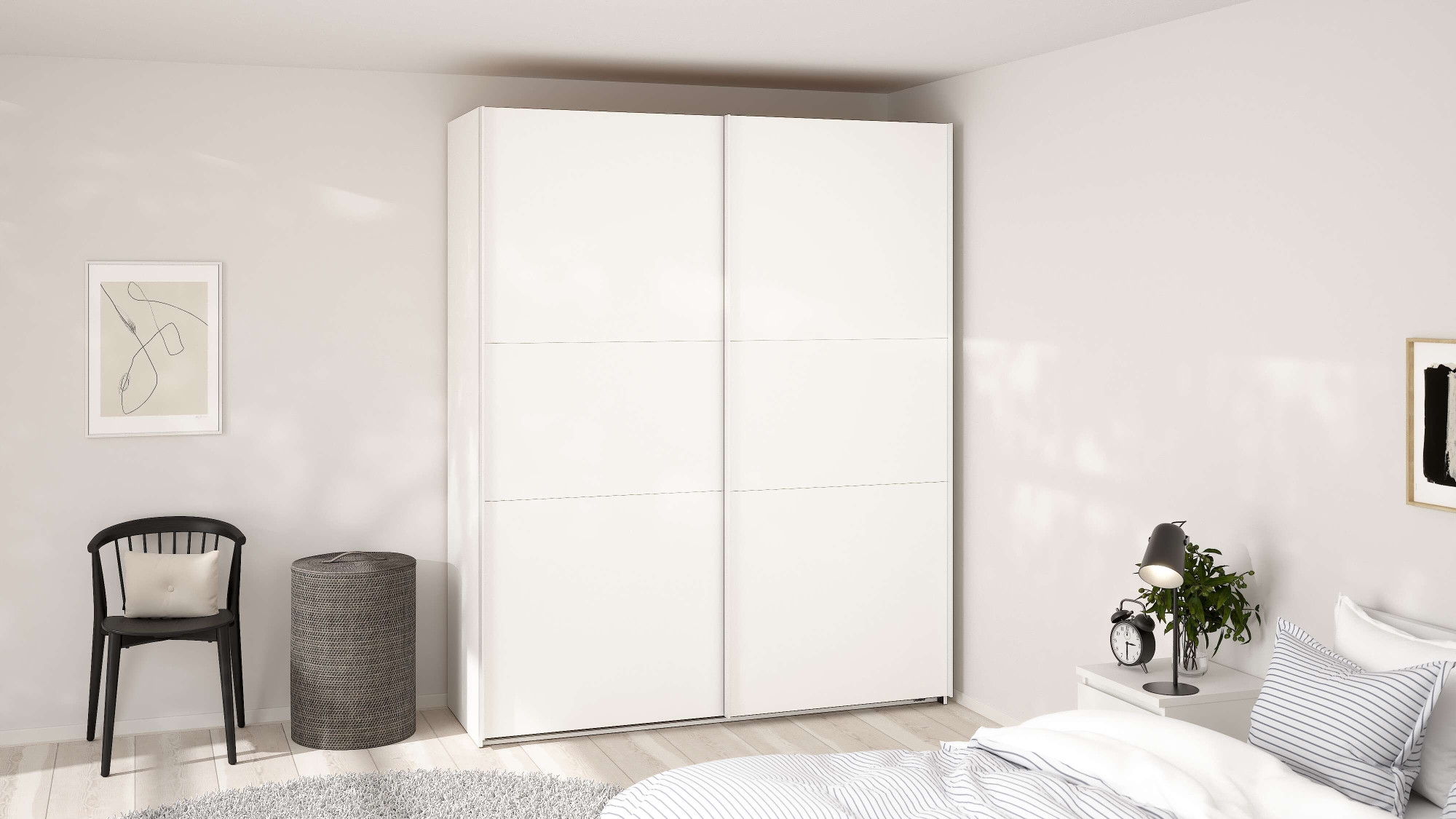 Home affaire Schwebetürenschrank "COMO mit 2 Schwebetüren, moderner und eleganter Kleiderschrank" Viel Stauraum, mit Safe-Slide-Funktion, Made in Denmark
