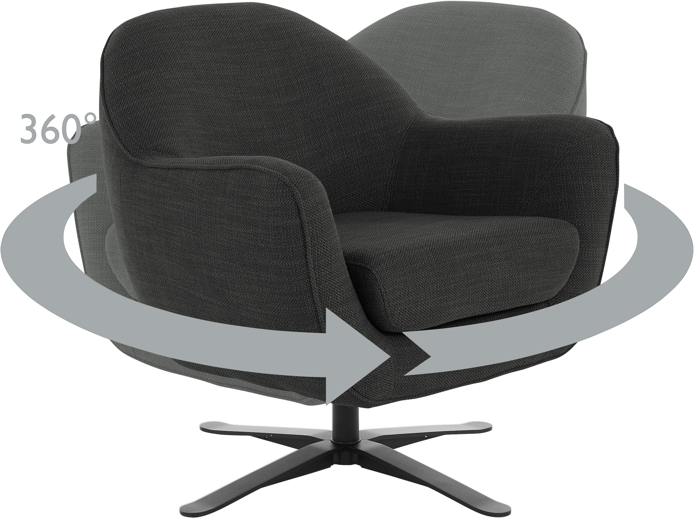 andas Drehsessel »Stavre, Loungesessel«, in moderner Optik, mit elegantem Drehfuß