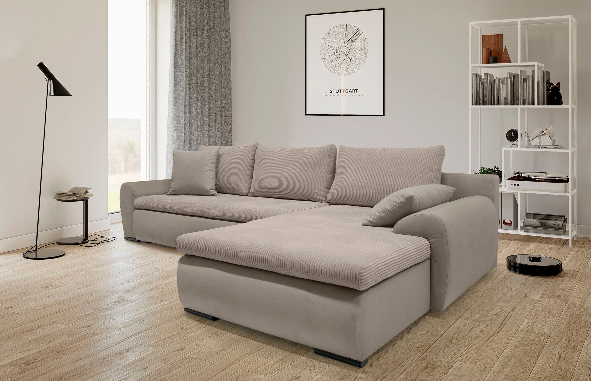 Home affaire Ecksofa »Win L-Form«, wahlweise mit Bettfunktion und Bettkasten