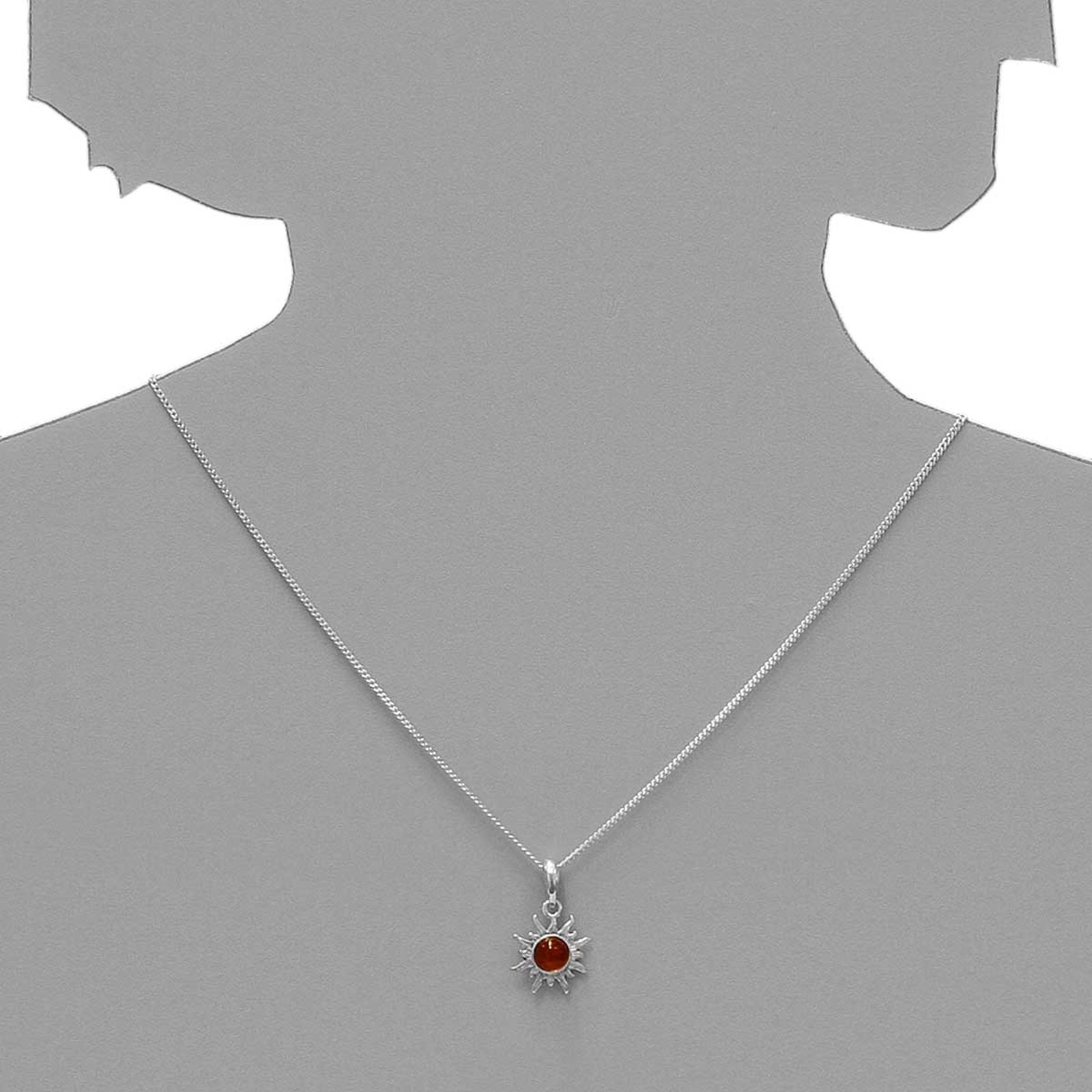 OSTSEE-SCHMUCK Kette mit Anhänger »- Sonne 14 mm - Silber 925/000 - Bernstein«