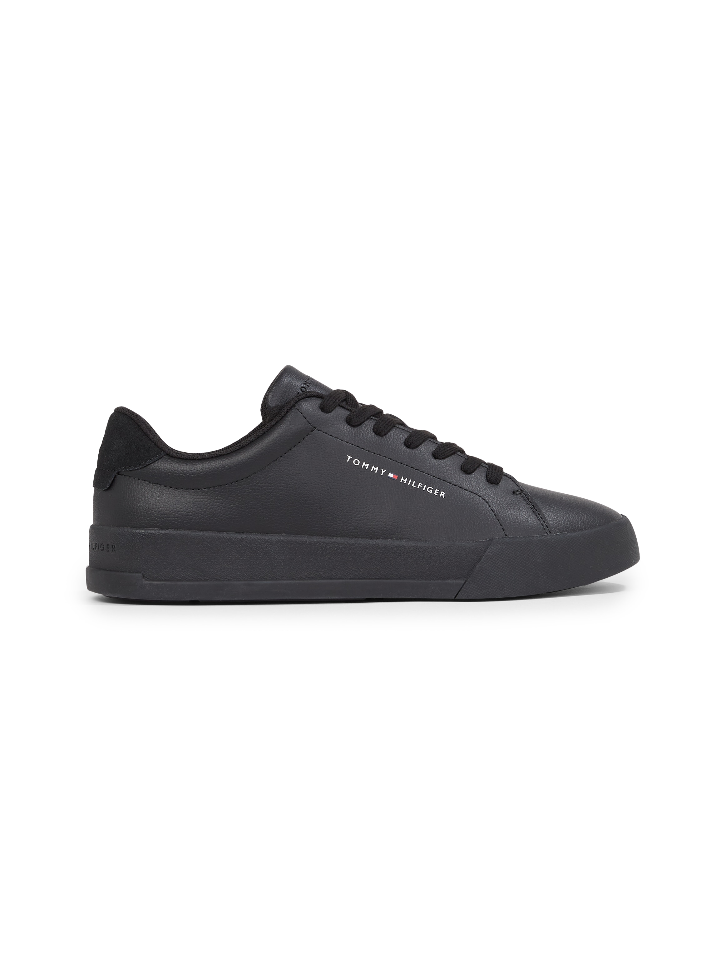 Tommy Hilfiger Plateausneaker »TH COURT LEATHER GRAIN ESS«, Freizeitschuh, Halbschuh, Schnürschuh mit Logoschriftzug