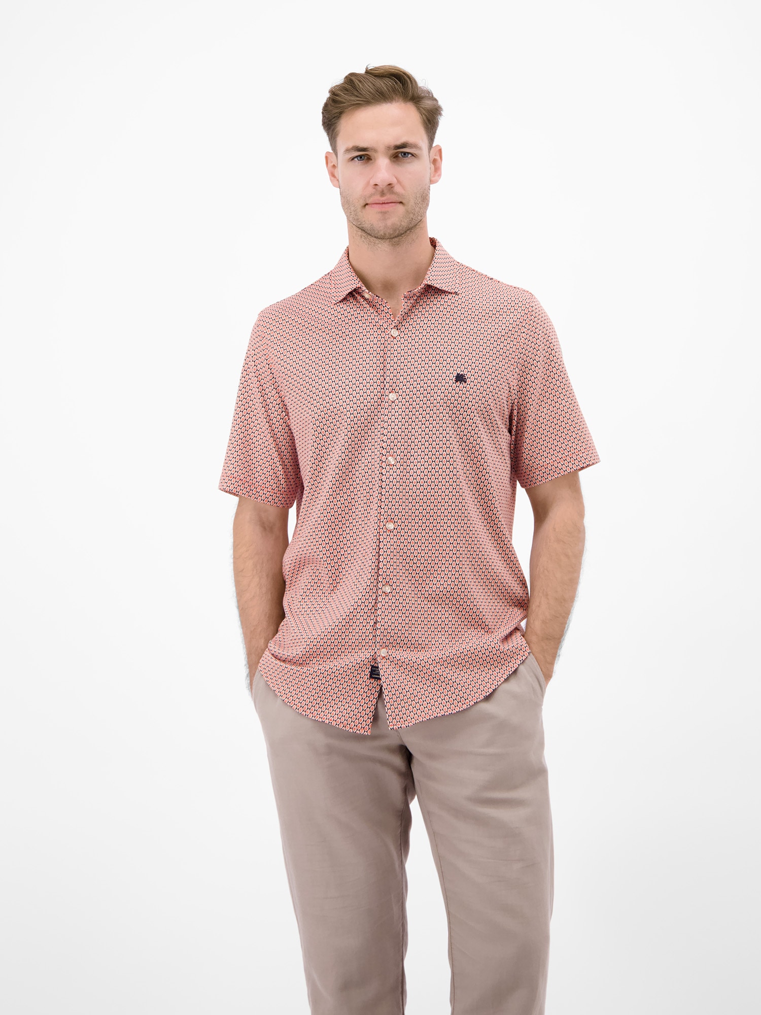 LERROS Kurzarmhemd "1/2 Hemd mit Minimalprint, 100 % Baumwolle" günstig online kaufen