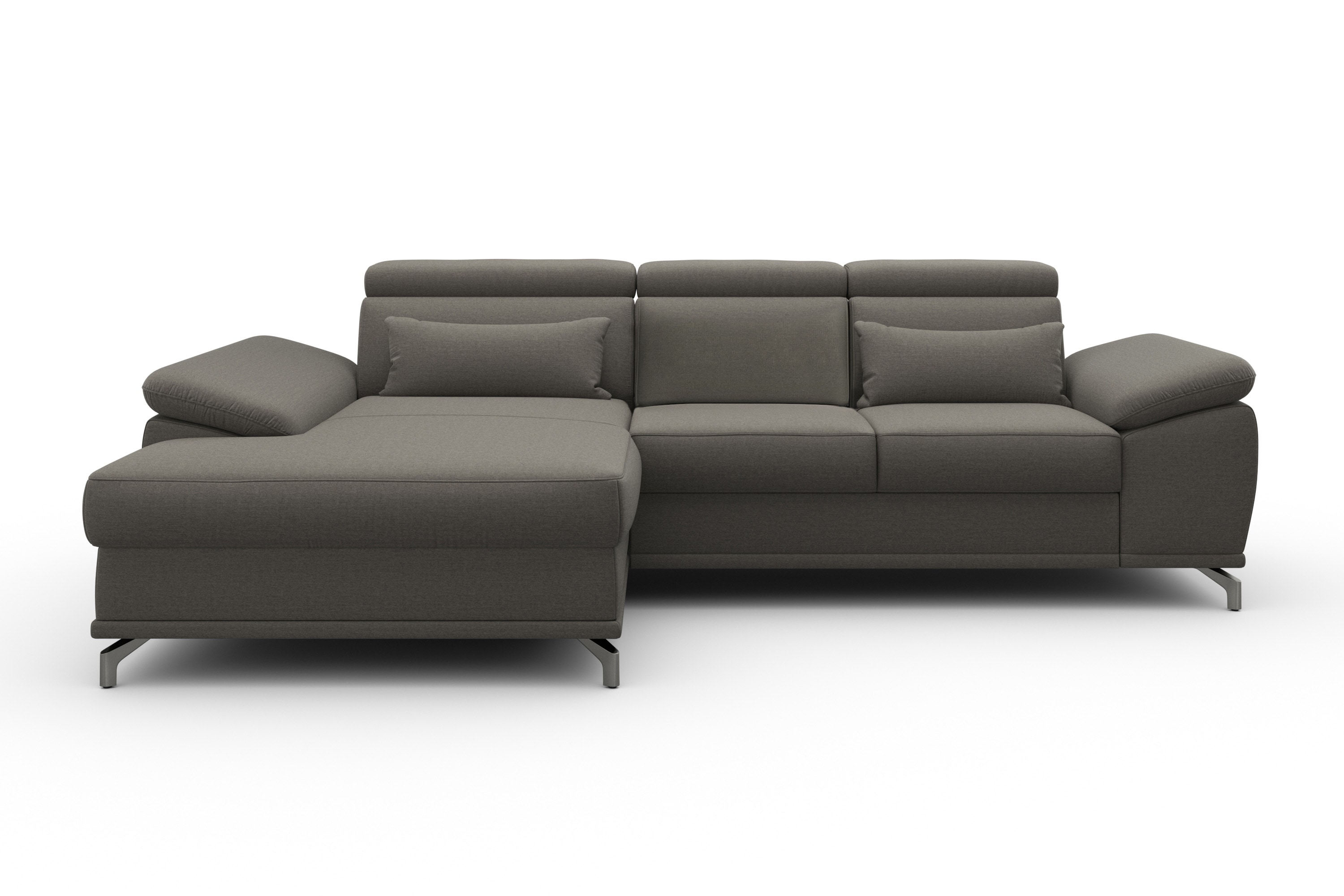 sit&more Ecksofa "Cabrio L-Form, B: 295 cm, mit Sitztiefen-, Arm- & Kopfteilverstellung" 2 Nierenkissen, Federkern, mit Schlaffunktion und Stauraum