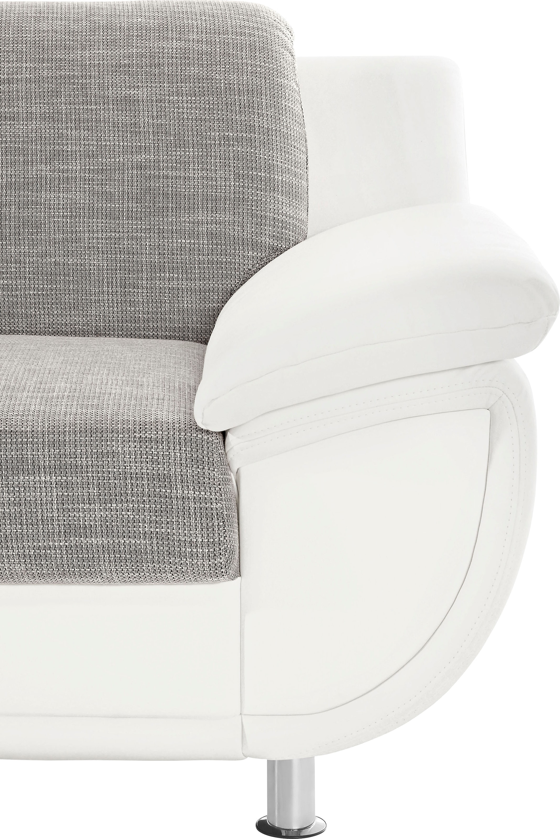TRENDMANUFAKTUR Ecksofa »Rondo 3, zeitlos und bequem, Materialmix, breite Armlehnen, L-Form«, wahlweise mit Federkern für mehr Komfort, wahlweise mit Bettfunktion