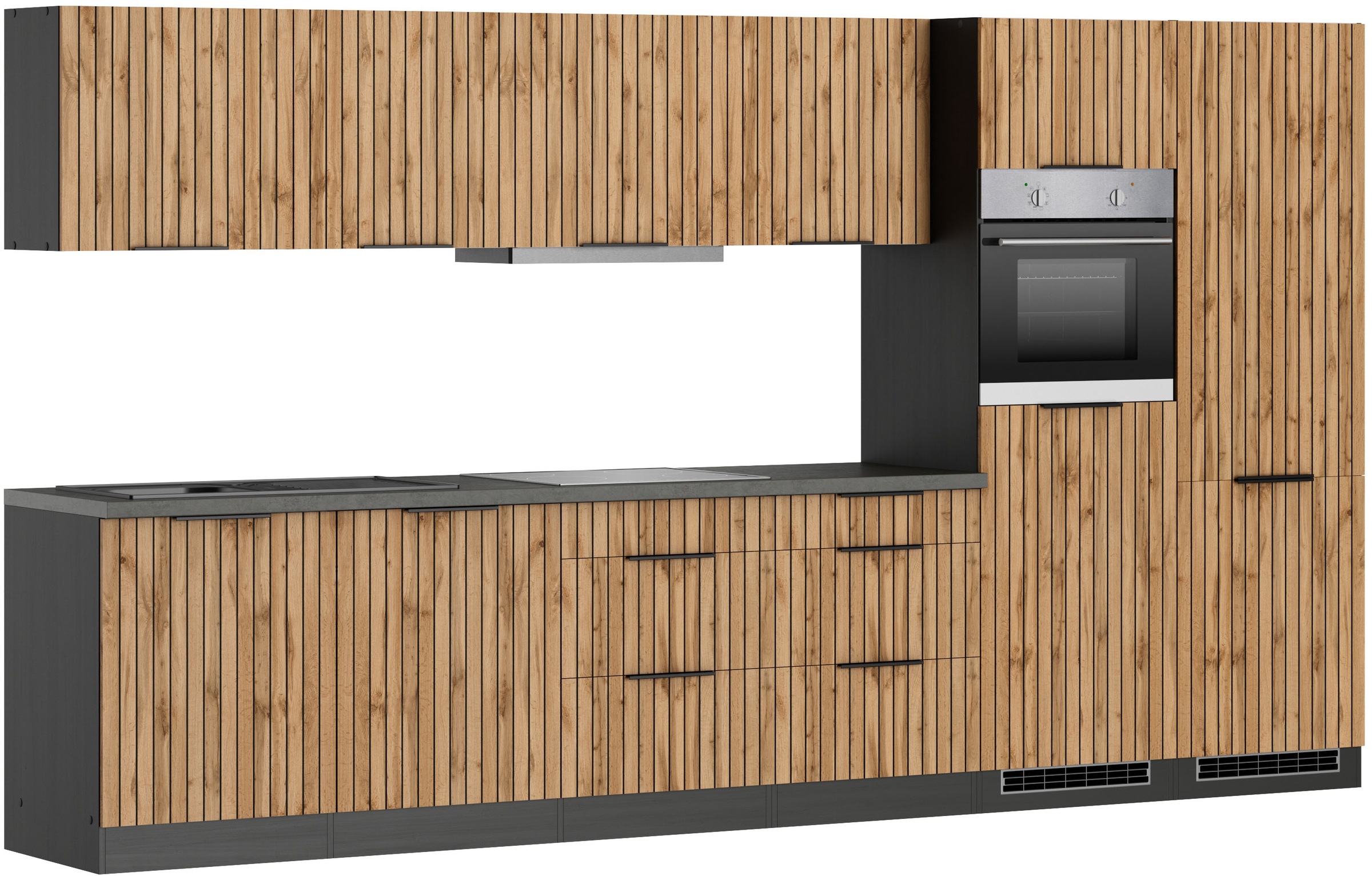 Thumbnail - KOCHSTATION Küchenzeile "KS-Lagos, Breite 360 cm, wahlweise mit E-Geräten" Ceran-oder Induktionskochfeld, Spüle edelstah...