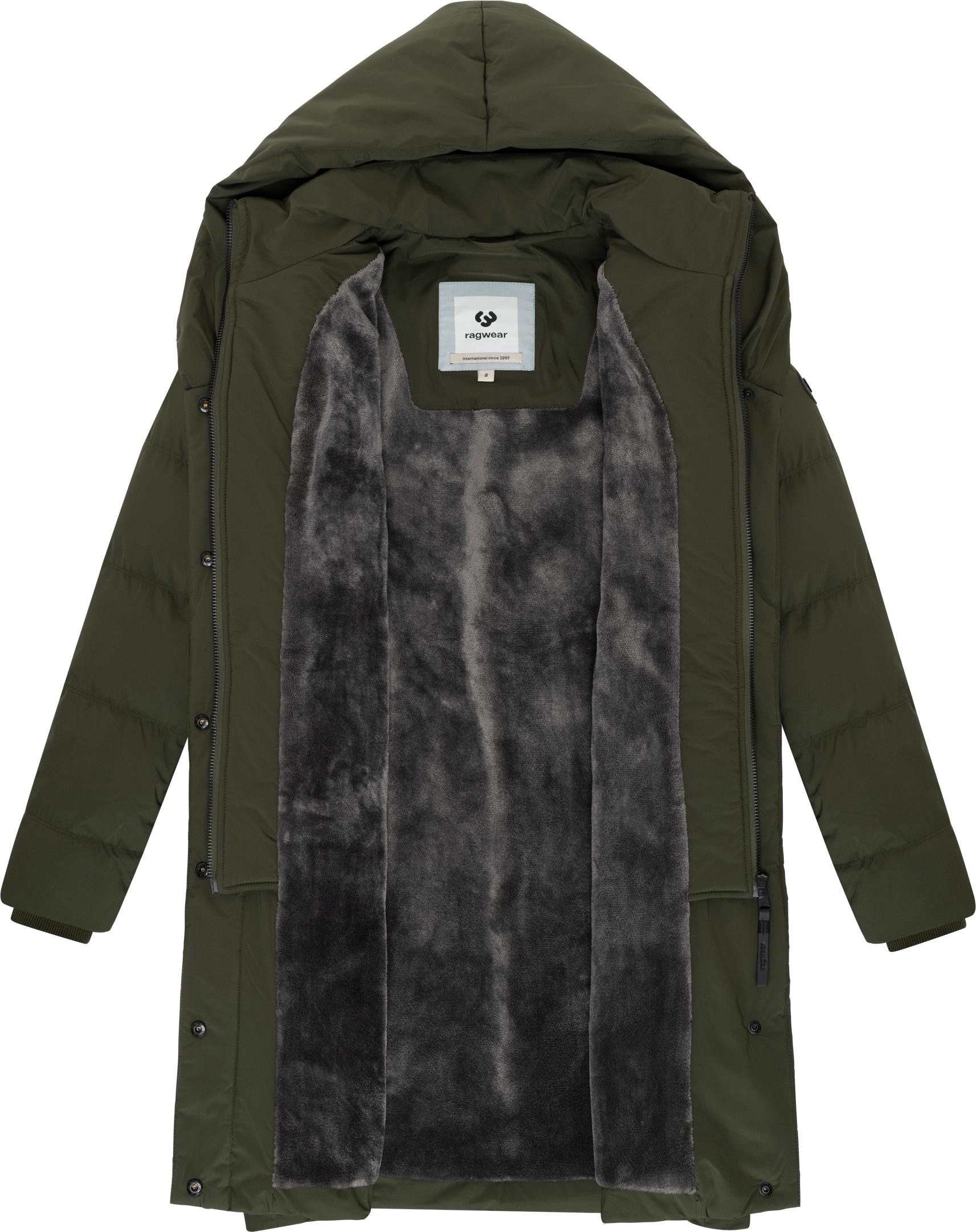 Ragwear Steppmantel »Natalka Soft YOUMODO«, Warmer Wintermantel mit hohem Kragen und Kapuze