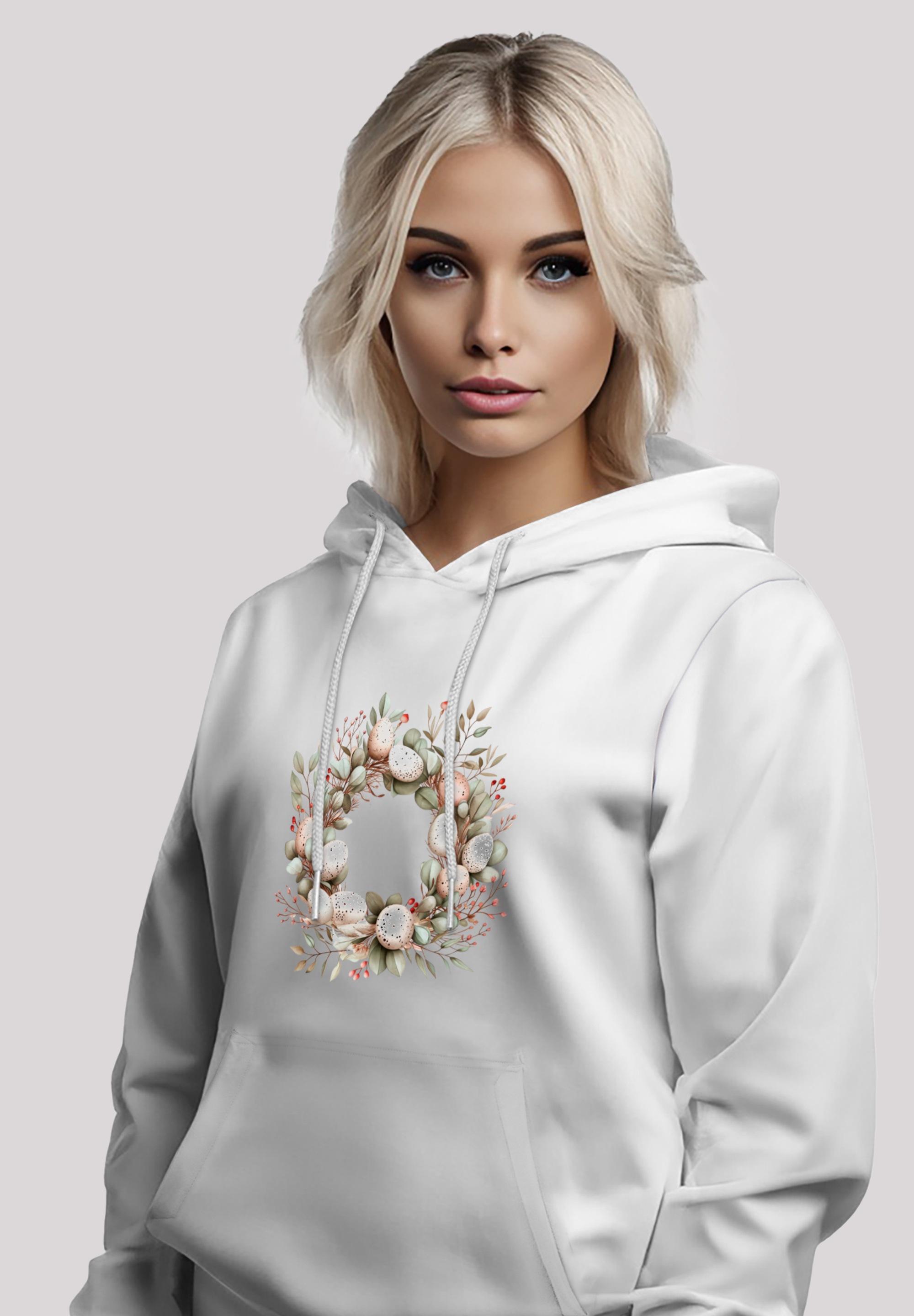 F4NT4STIC Kapuzenpullover »Osterkranz Eierkranz Blumenring«, Premium Qualität