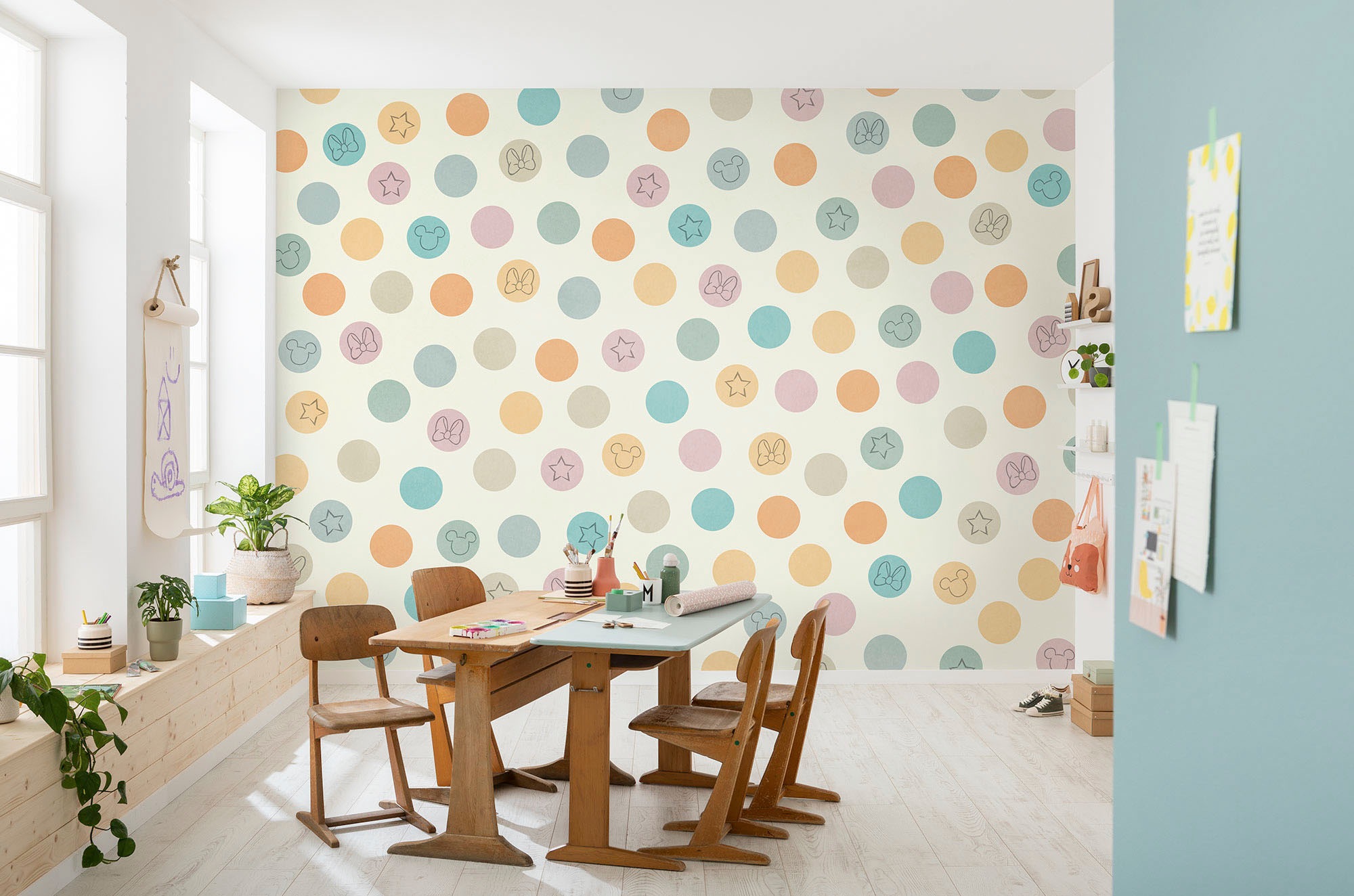 Komar Fototapete »Digitaldruck Vlies - Disney Pastel Confetti - Größe 400 x 250 cm«, bedruckt, Kinderzimmer