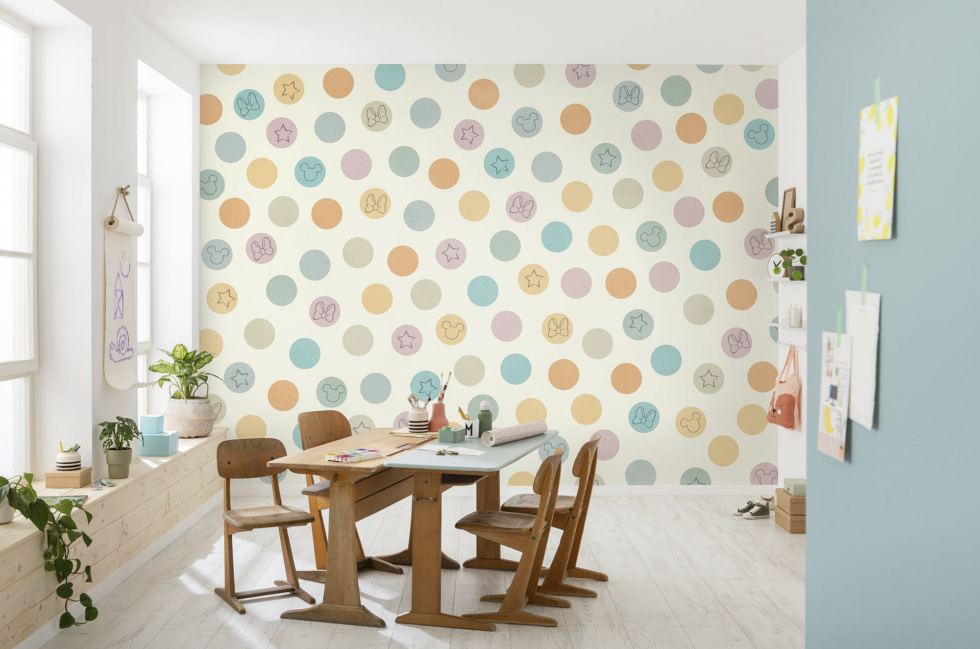 Komar Fototapete "Digitaldruck Vlies - Disney Pastel Confetti - Größe 400 x 250 cm" bedruckt glatt Kinderzimmer