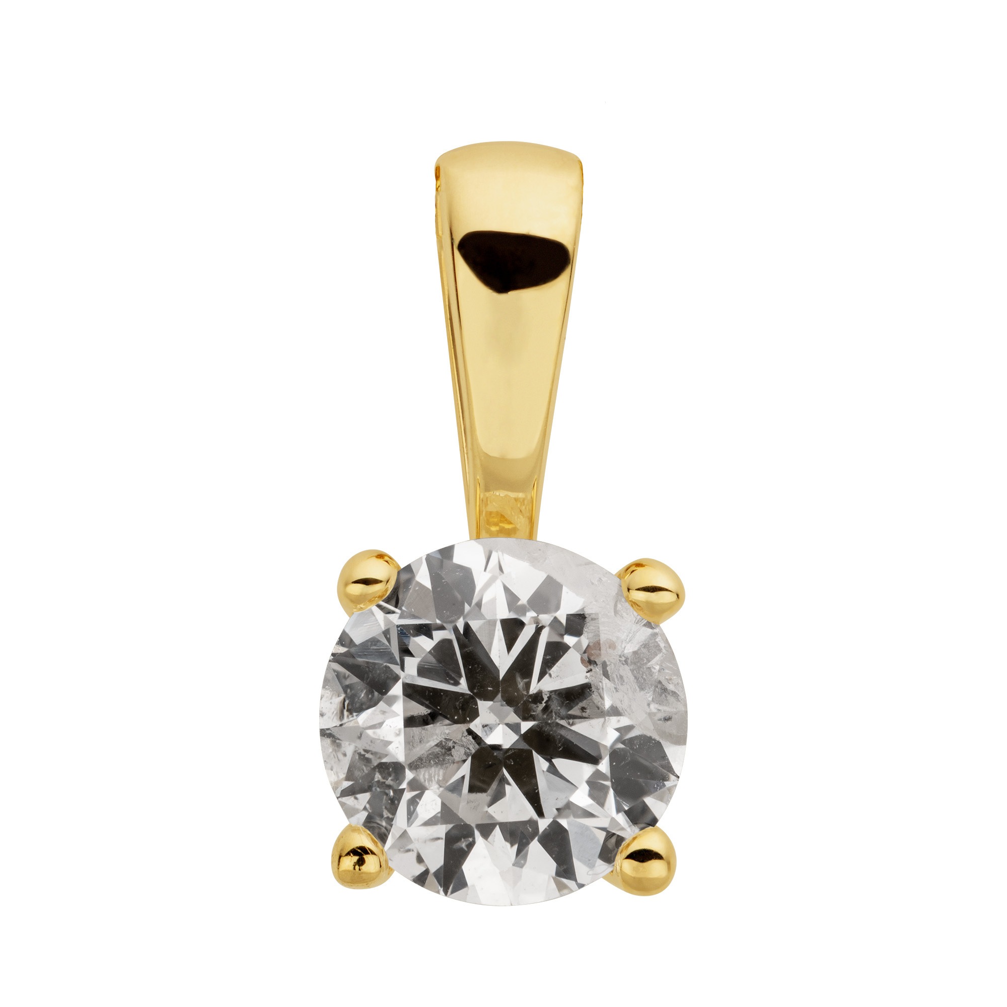 Kettenanhänger OROLINO "585/- Gelbgold 1 Brill. 0,50 ct. H/P2", gelb, Schmuckanhänger, Damen, one-size, 0,5 P2 = erkennbare Einschlüsse, Gold, 0,5 g, Kettenanhänger