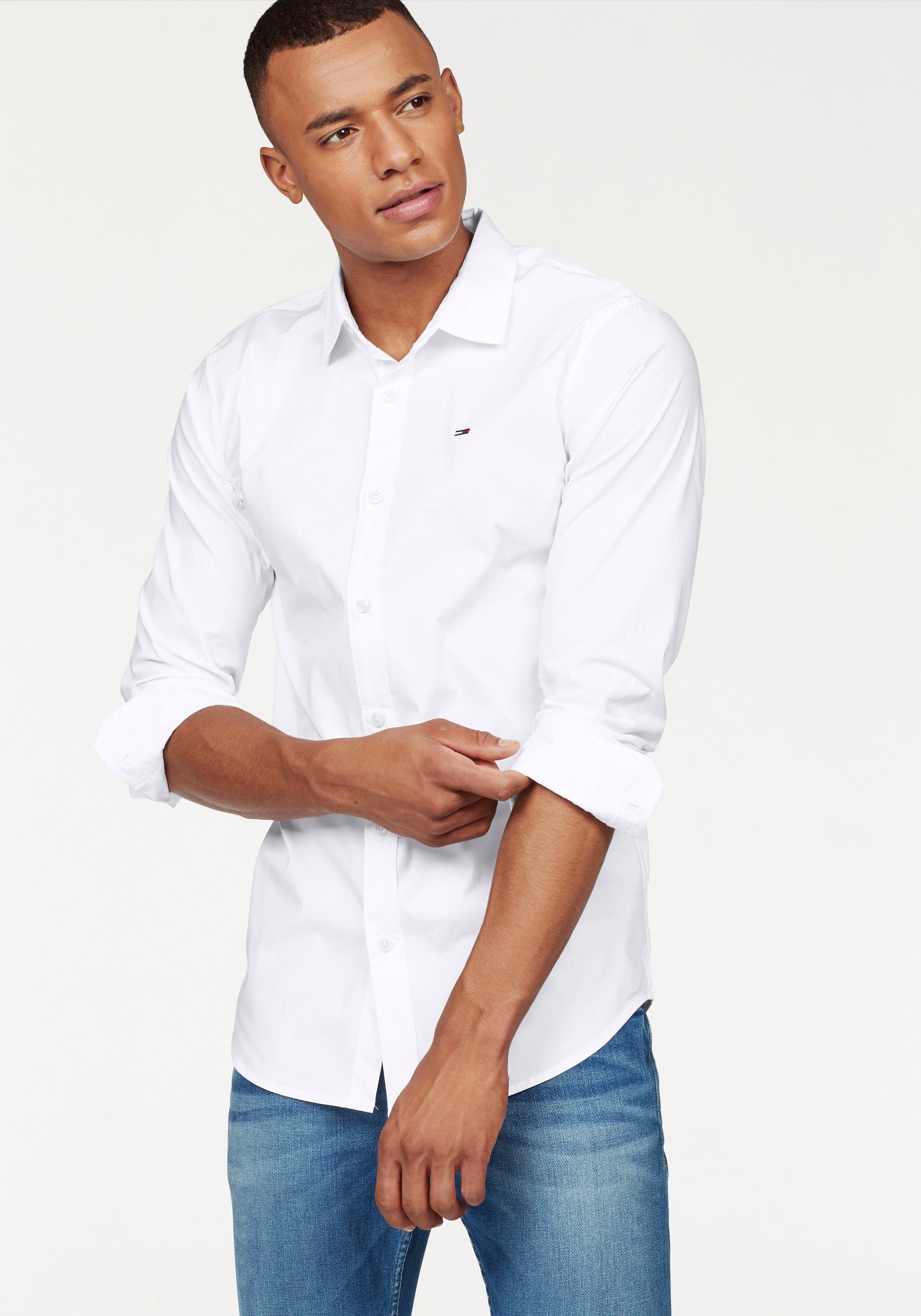 Tommy Jeans Langarmhemd "Sabim Stretch Shirt" Stretch Hemd, Premium, Slim Fit, mit Elasthan