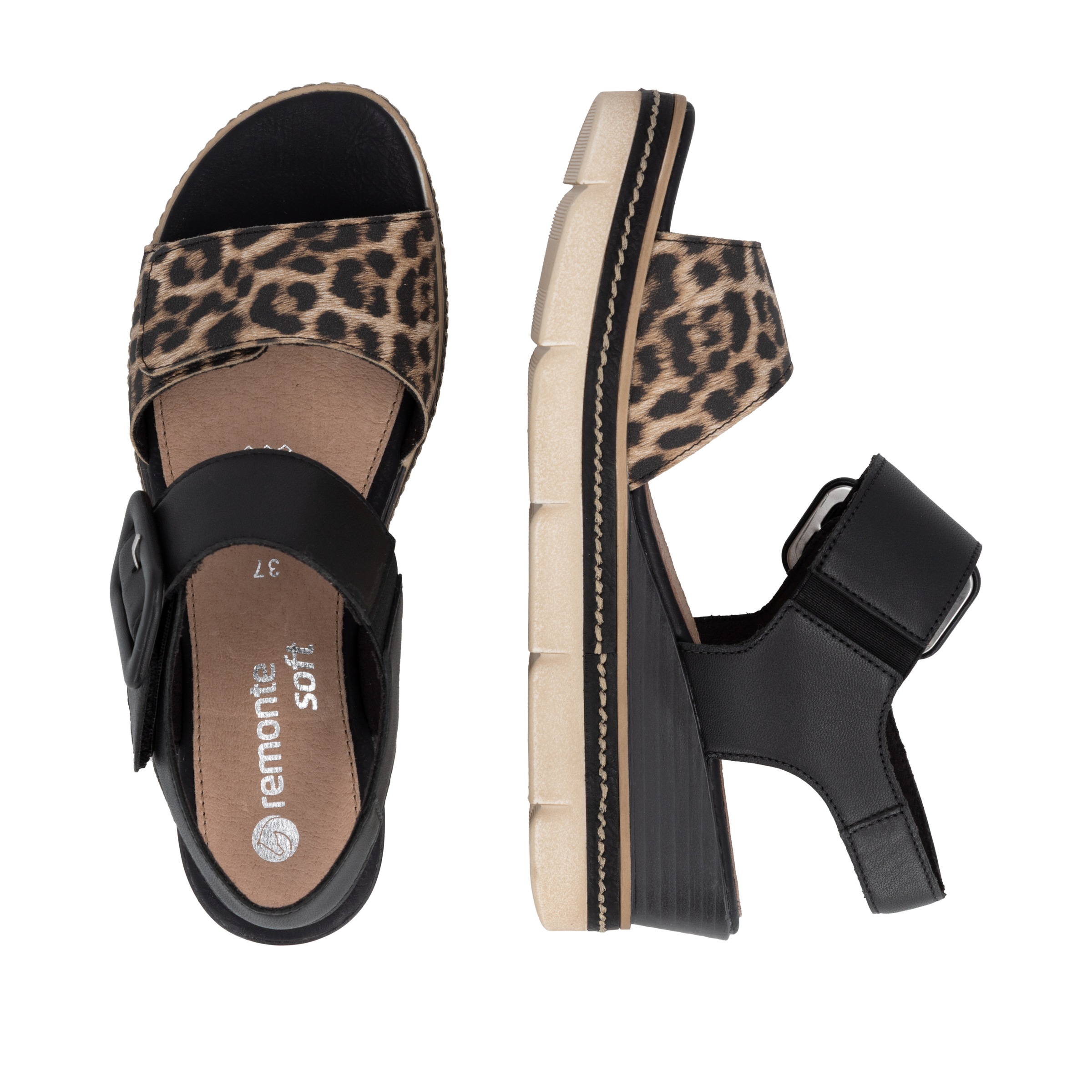 Remonte Keilsandalette  Sommerschuh, Sandale mit praktischen Klettverschlüssen