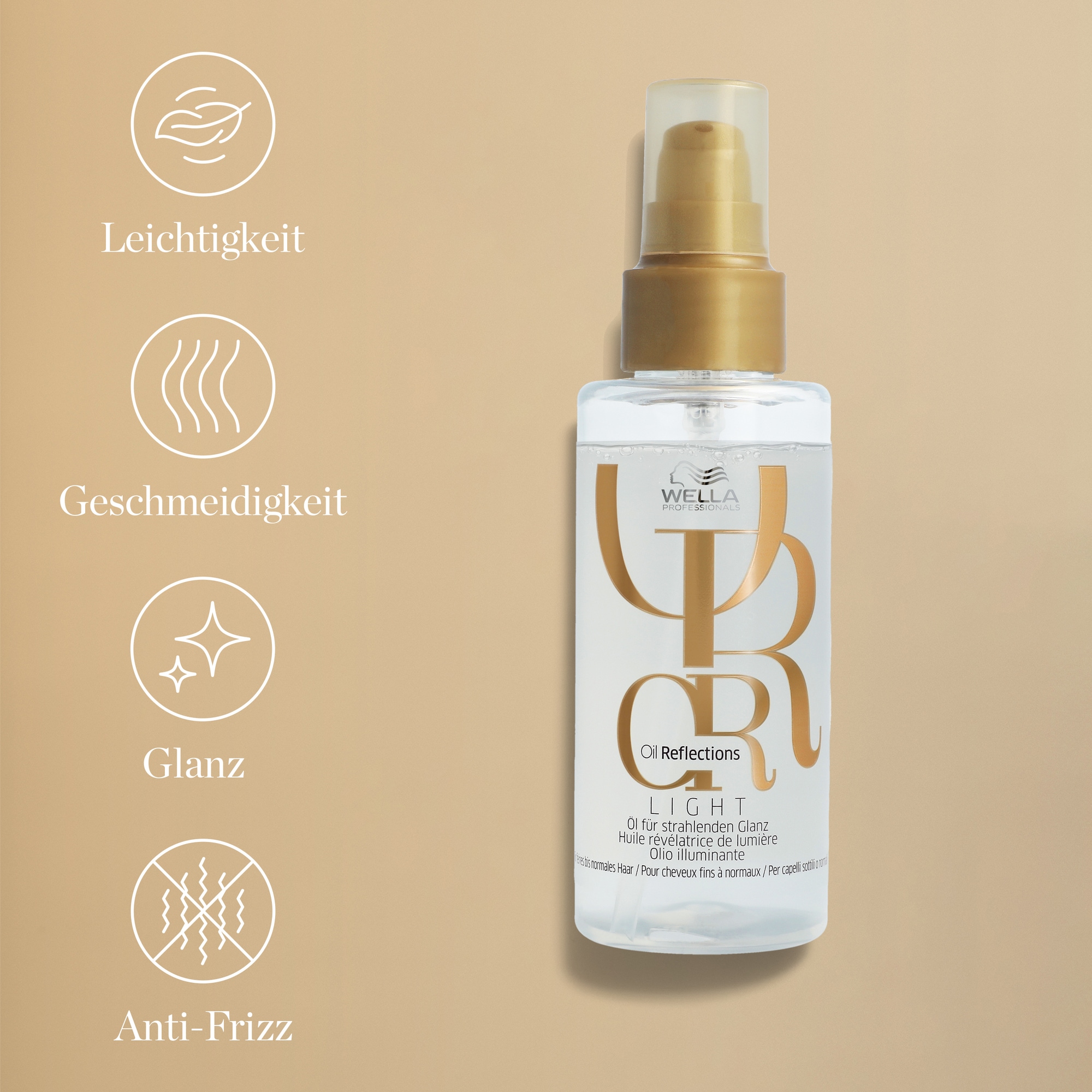 Wella Professionals Haaröl »Oil Reflections Light Oil« spendet Feuchtigkeit, Anti-Frizz Eigenschaft, für weiches Haar