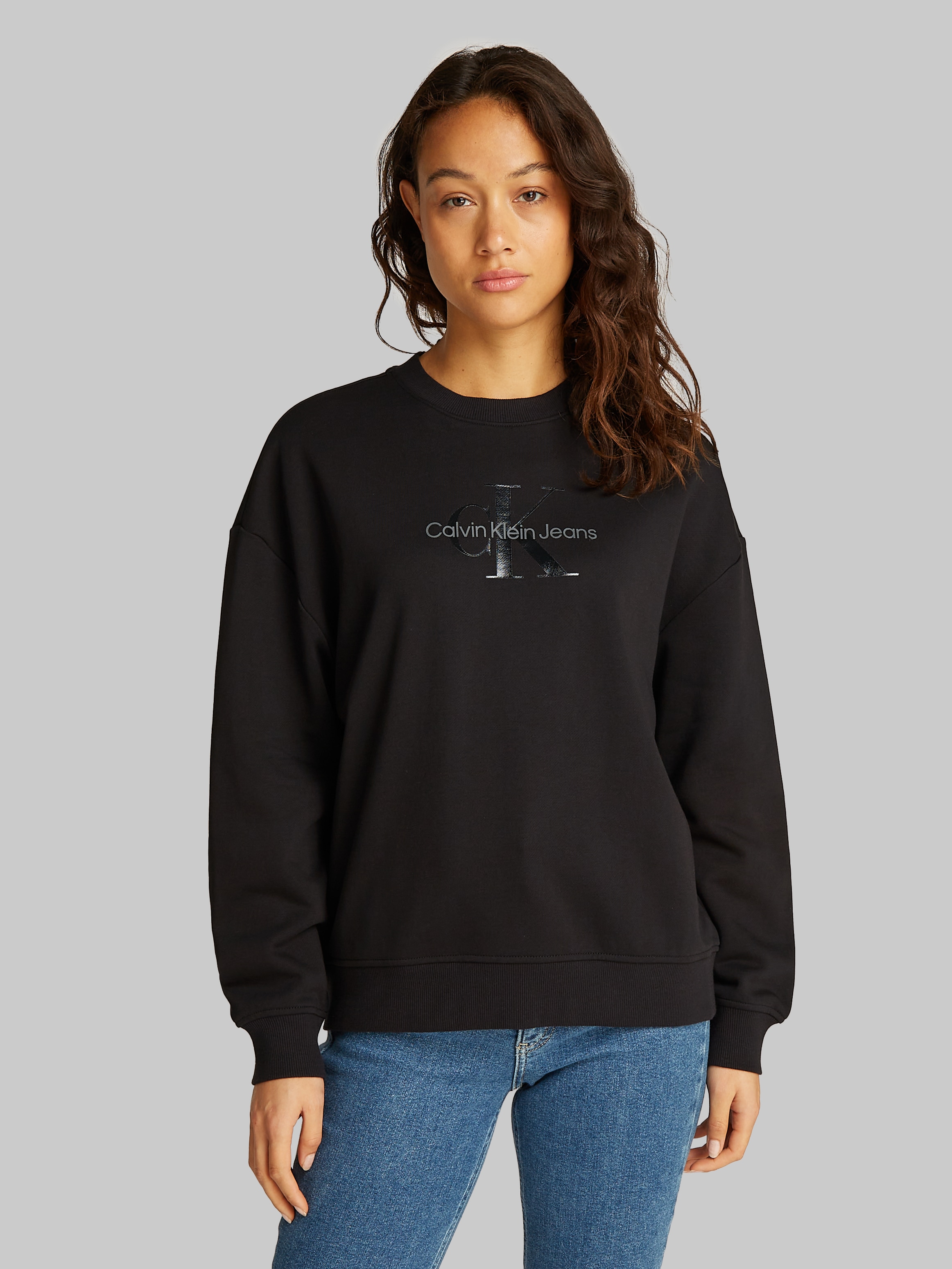 Calvin Klein Jeans Sweatshirt "GLOSSY MONOLOGO REGULAR CREWNECK", mit Logod günstig online kaufen