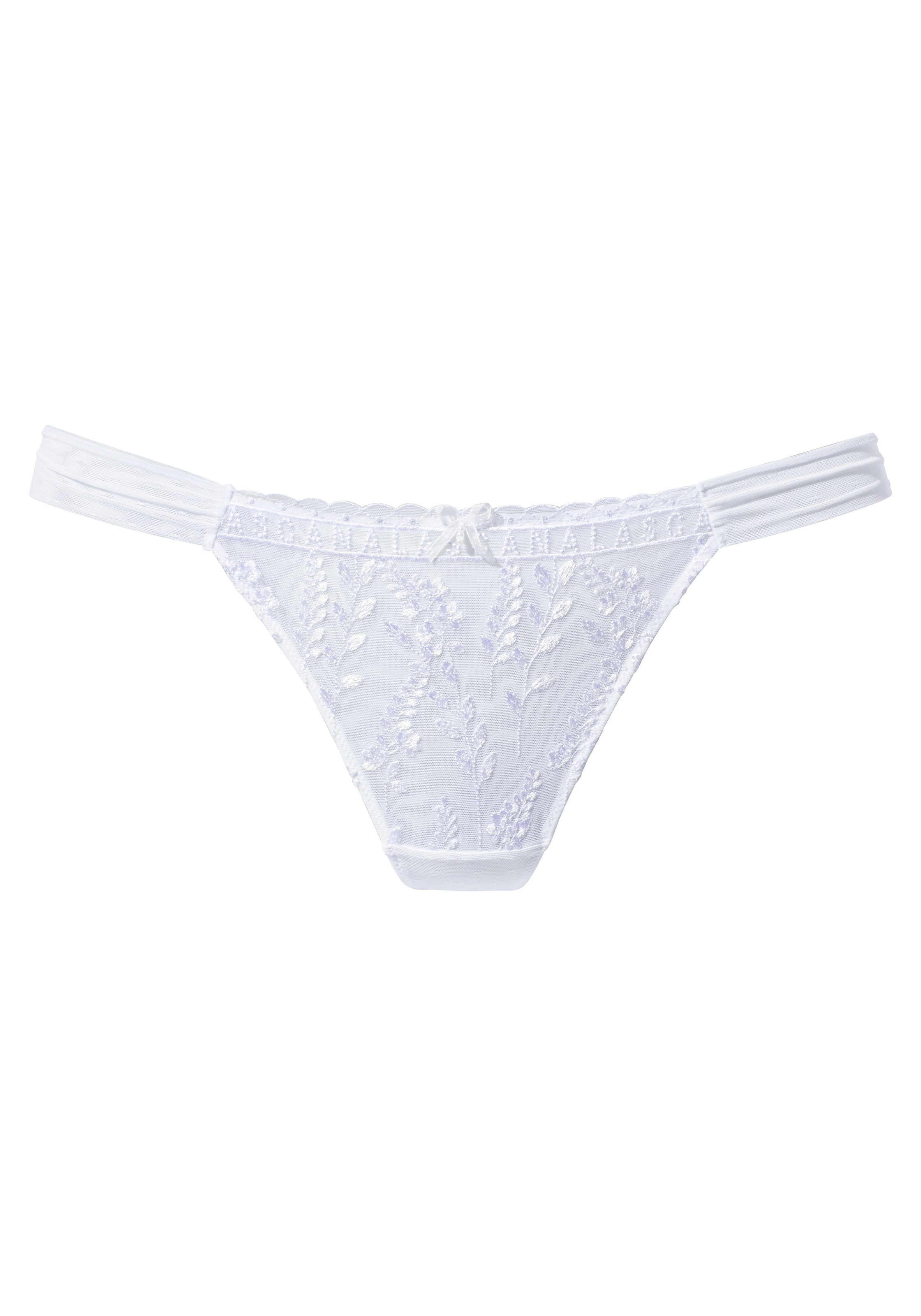 LASCANA String, aus Mesh mit zarter, glänzender Blumenstickerei