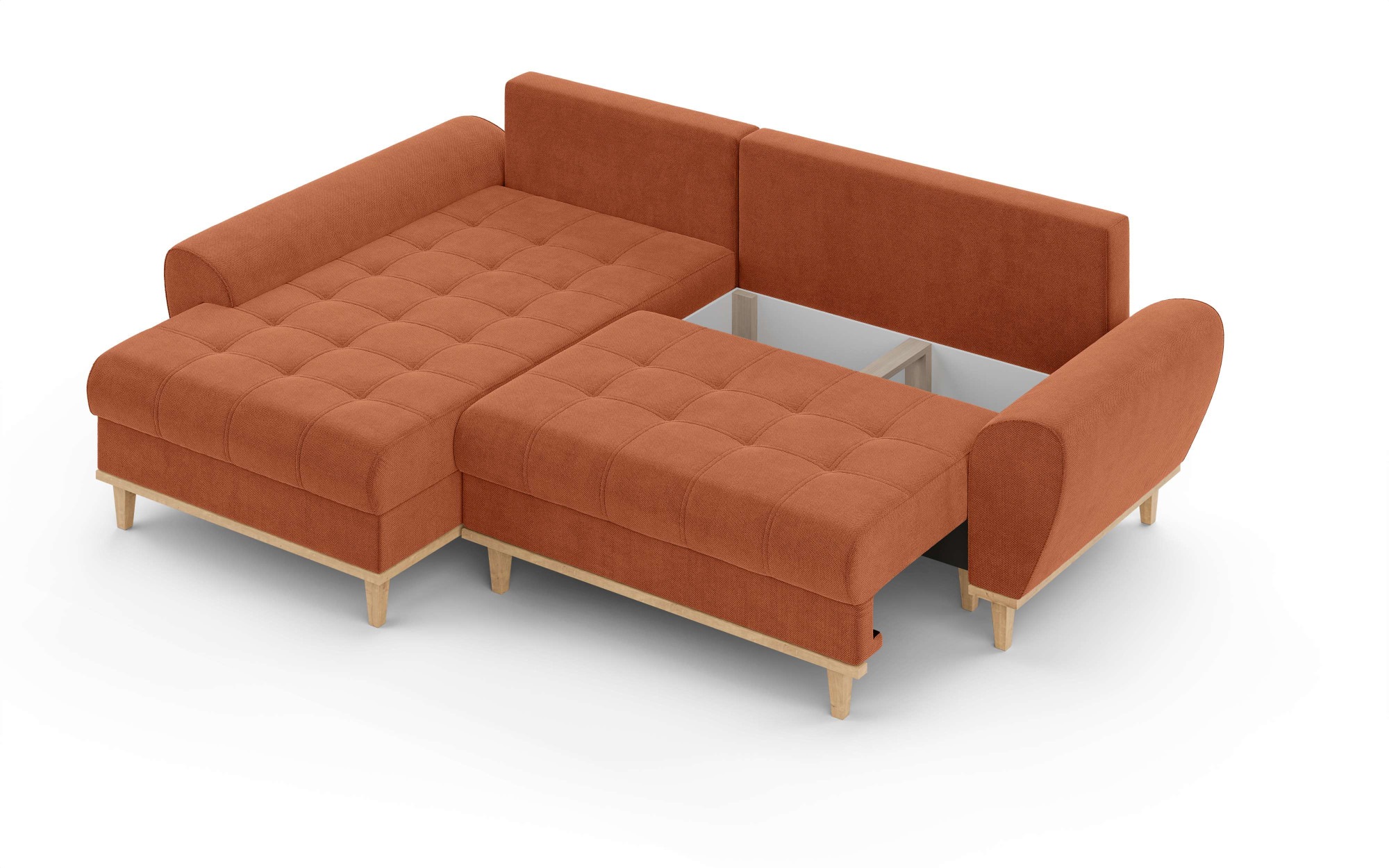 Home affaire Ecksofa »Ahrdorf mit Bettfunktion und Bettkasten, Maße: B/H/T 268/86/175 cm«, L-Form mit 3 Rückenkissen und moderne gerundete Armlehnen