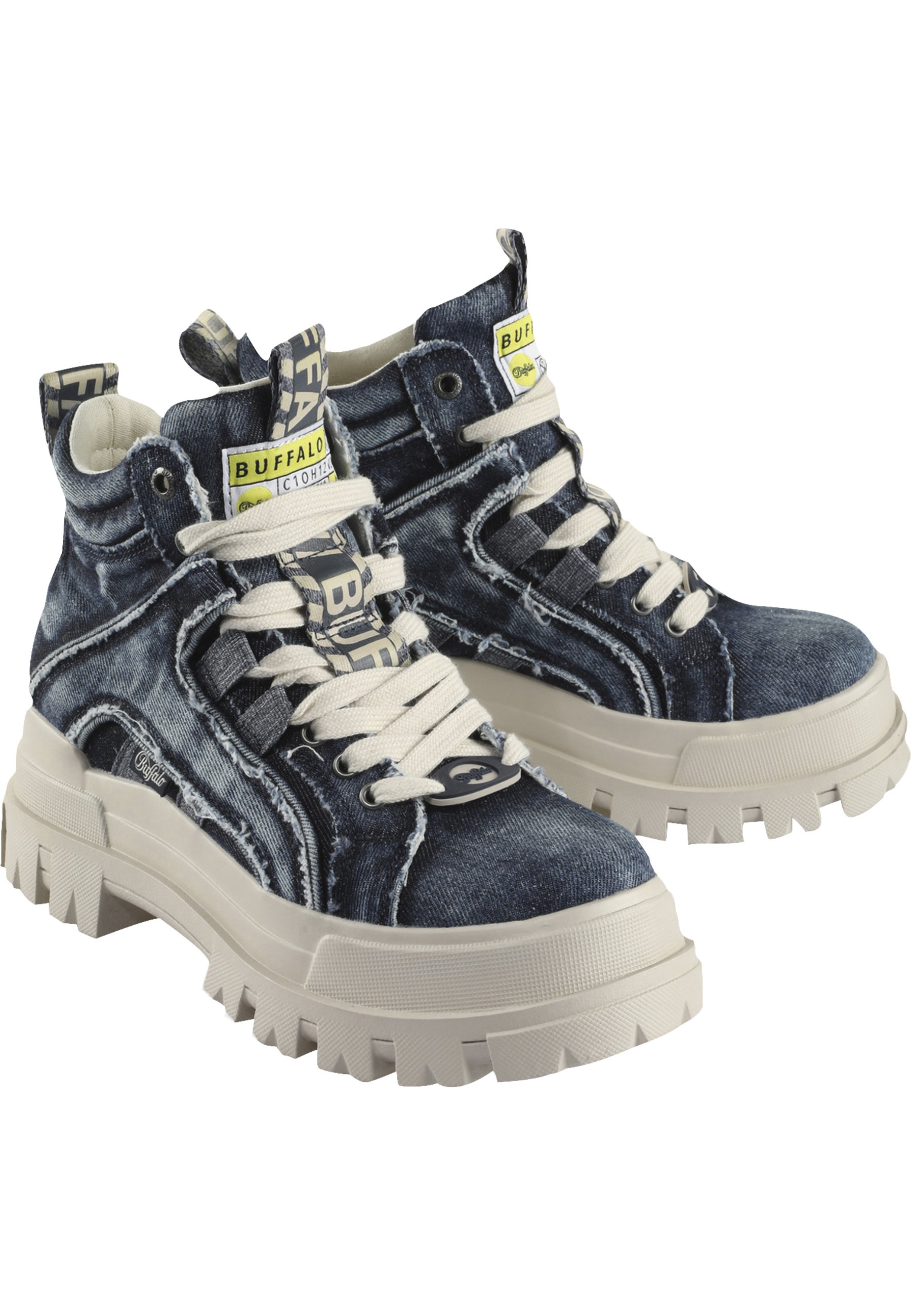 Buffalo Aspha NC Mid Vegan Denim Boots Blue 2