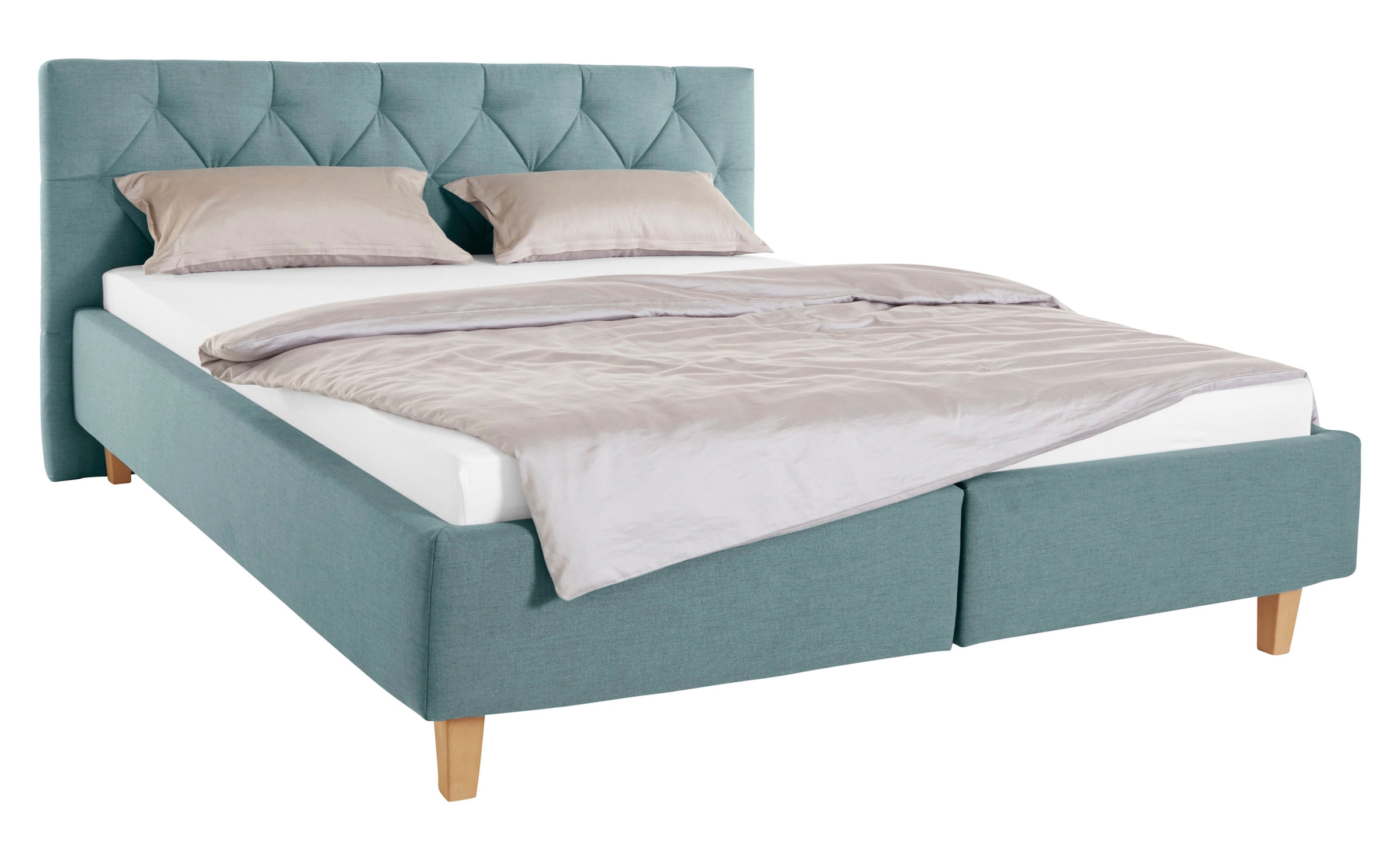 Home affaire Polsterbett "Sunley 100" Kreuzsteppung, Kopfteilhöhe 102 cm, ohne oder mit Matratze/Lattenrost