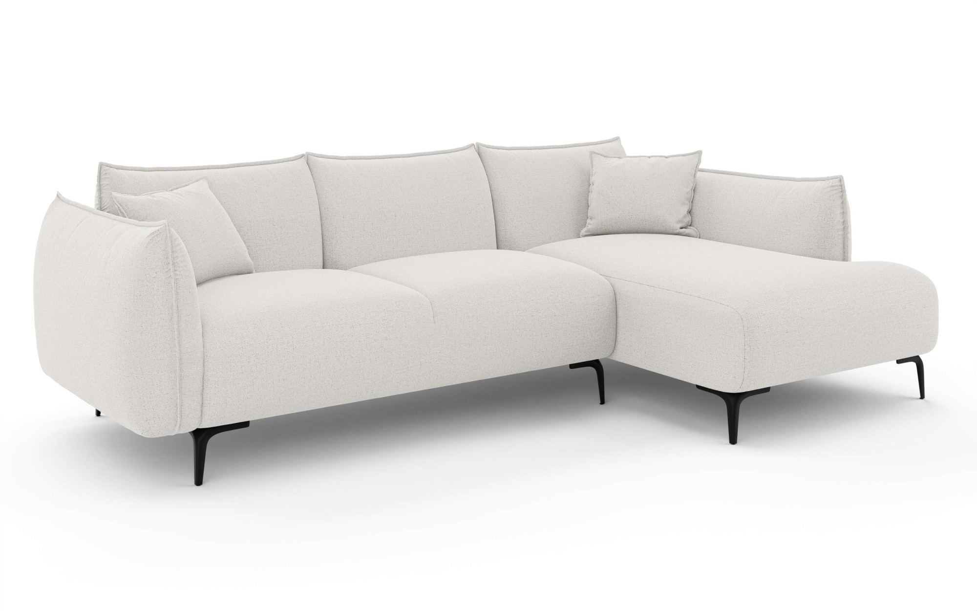 LeGer Home by Lena Gercke Ecksofa »Adelita mit Ottomane links oder rechts bestellbar, B/H/T 270/97/168«, L-Form mit Wellenunterfederung, enthält 2 Zierkissen