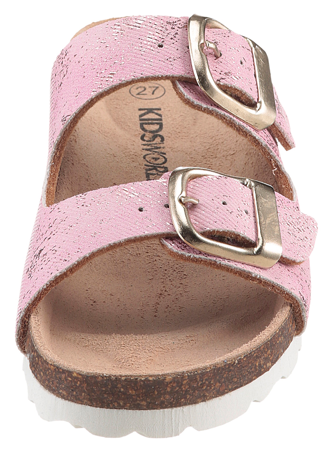 KIDSWORLD Pantolette, Sommerschuh, Strandschuh, Urlaubschuh, Hausschuh mit Schnallen