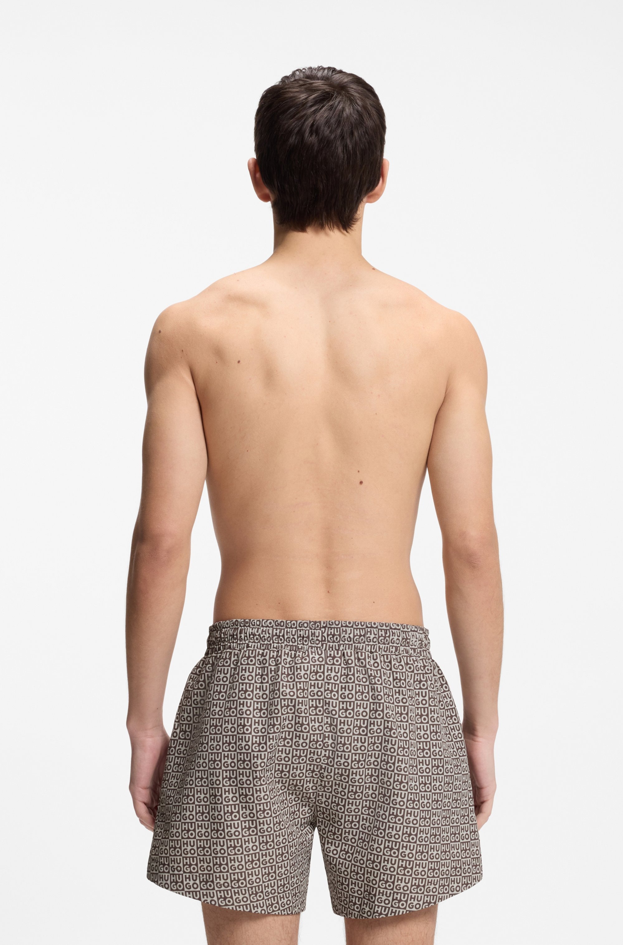 HUGO Underwear Badeshorts »AARON« mit Schachbrett-Logos, elastischer Bund