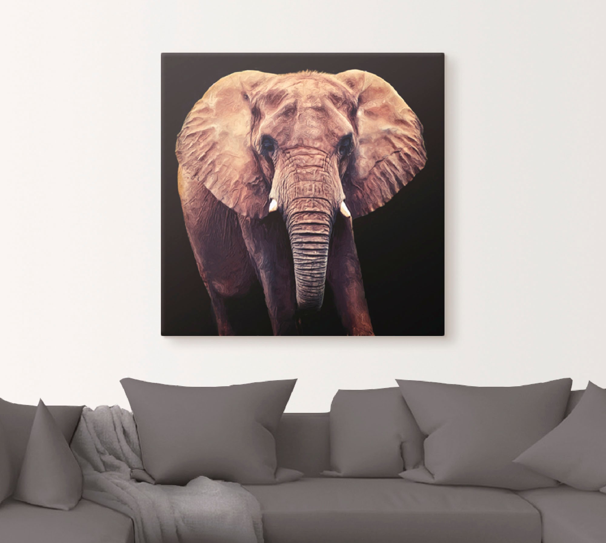 Artland Leinwandbild »Elefant«, Wildtiere, (1 St.), auf Keilrahmen gespannt