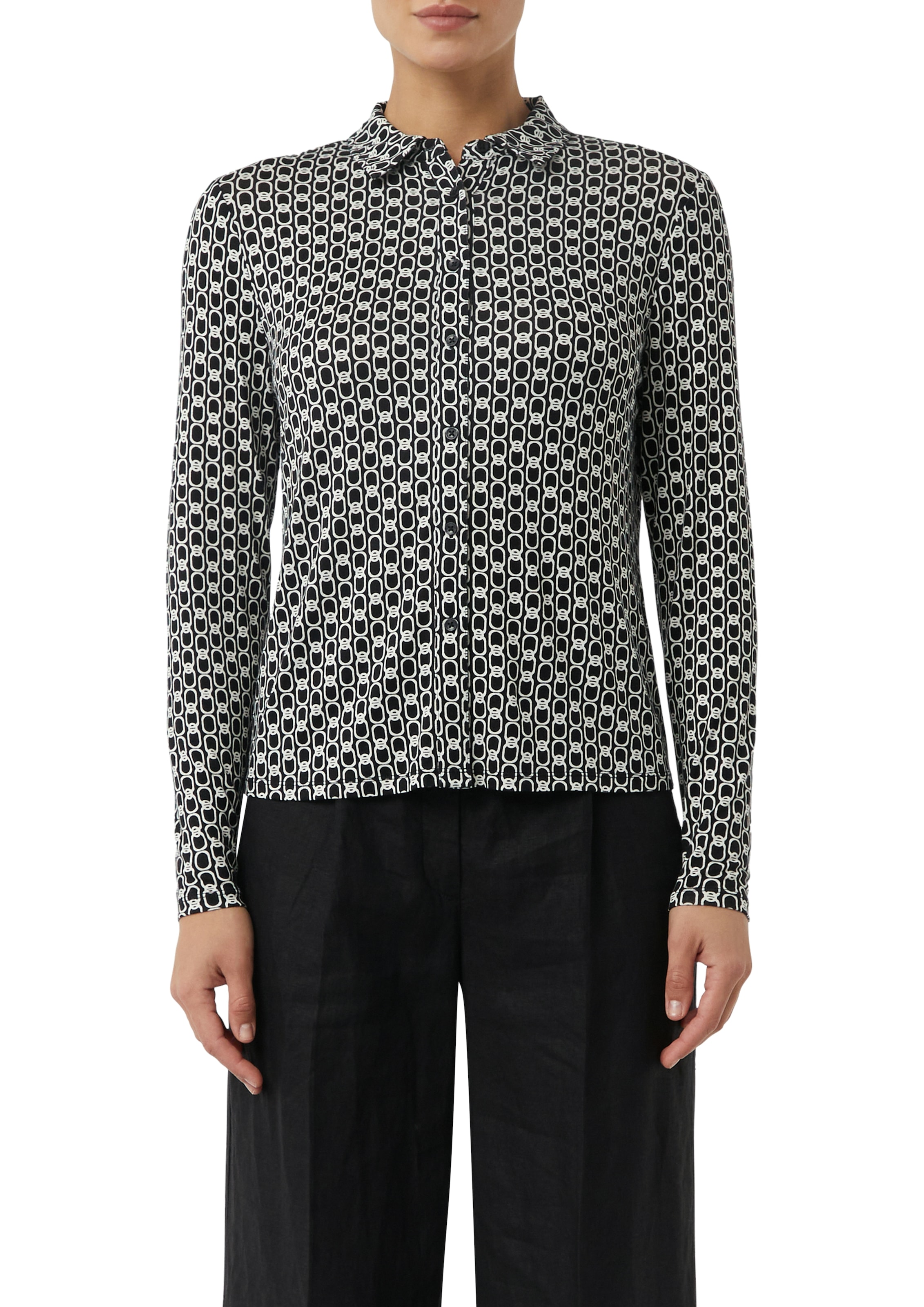 Comma Hemdbluse, mit All-Over Print günstig online kaufen