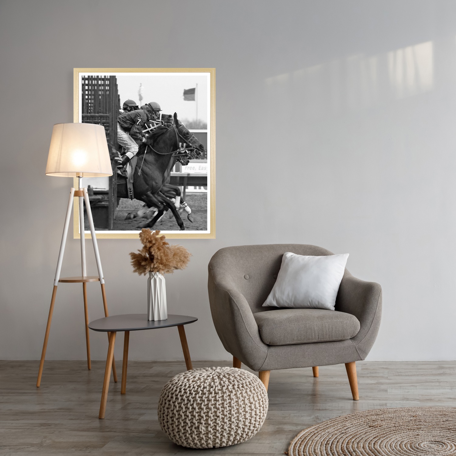 queence Bild mit Rahmen "Vintage Polo Pferderennen" Foto  Menschen  Pferde günstig online kaufen