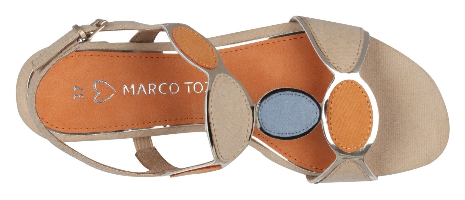 MARCO TOZZI Sandalette, Blockabsatz, Sommerschuh, Riemchensandale mit verstellbarer Schnalle