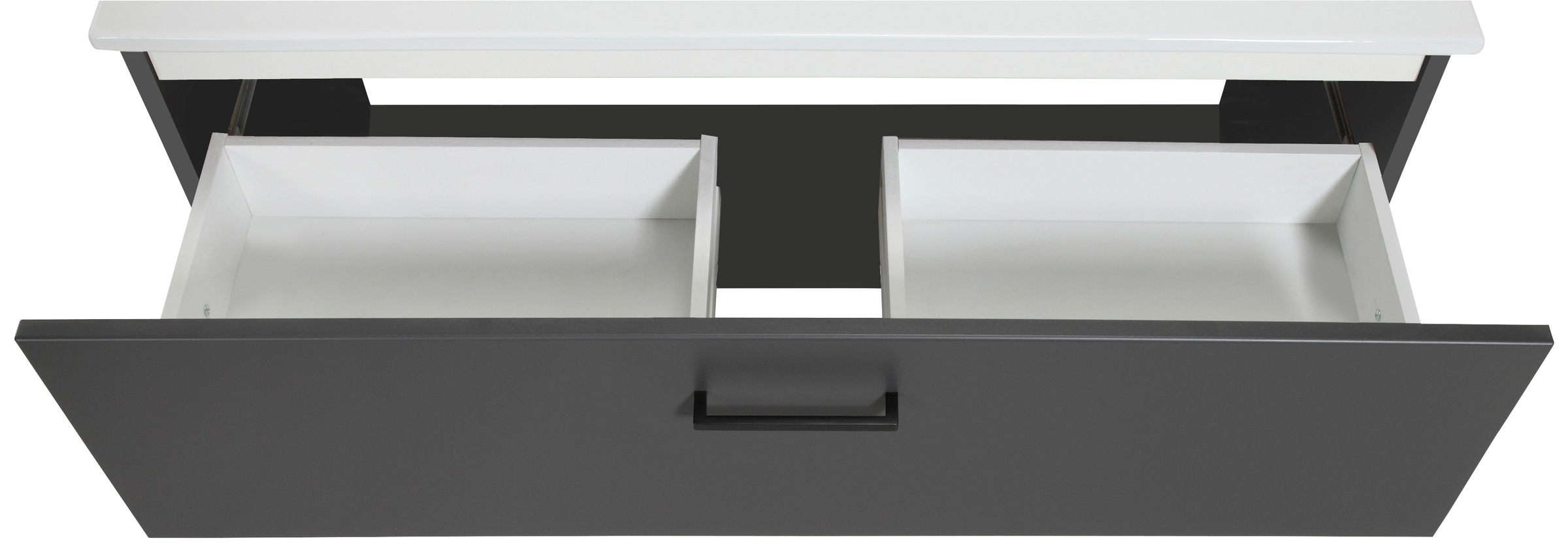 welltime Waschtisch »Trento Light mit Keramik-Auflagebecken«, 1 Auzug und 1 offenes Fach, Breite: 101cm, Anthrazit Matt