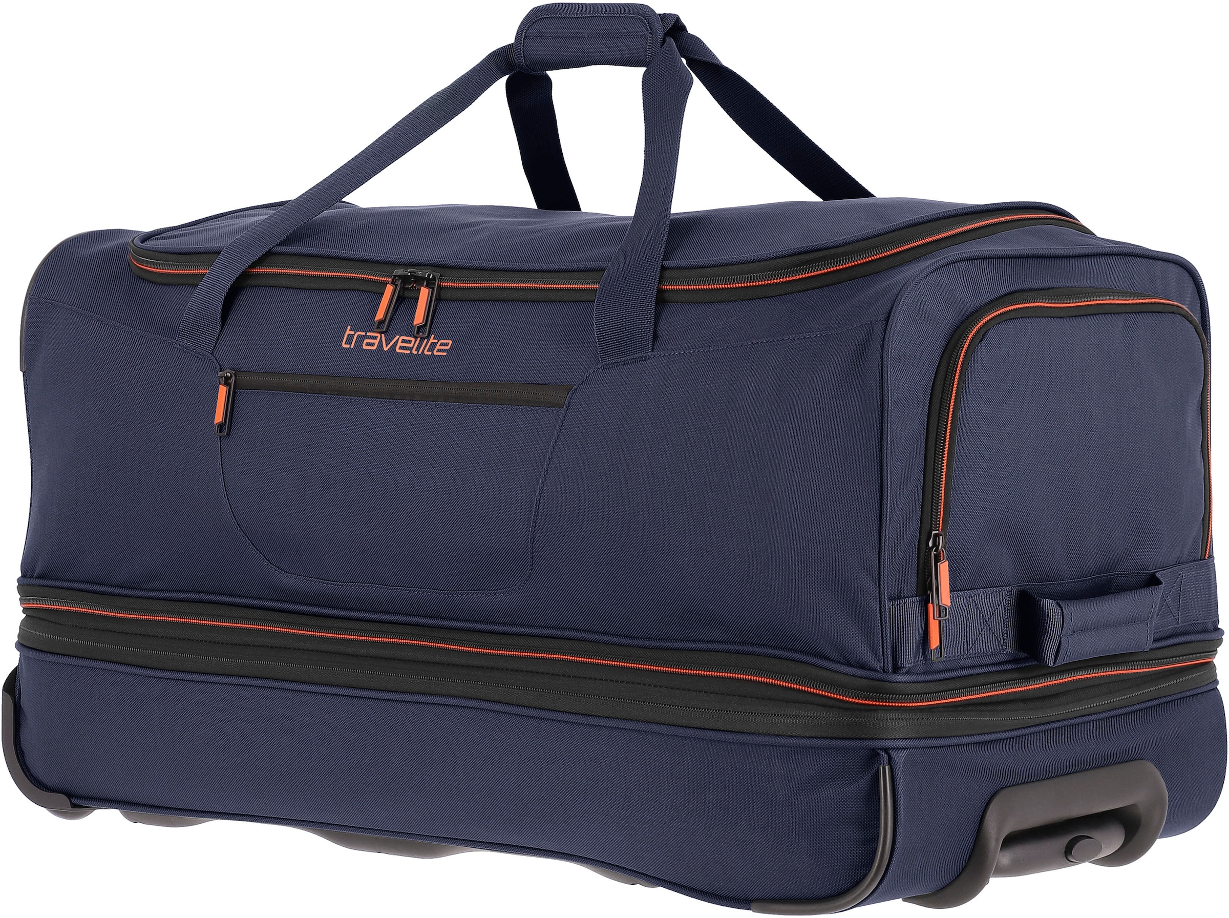 travelite Reisetasche »Basics, 70 cm«, Duffle Bag Sporttasche mit Trolleyfunktion und Volumenerweiterung