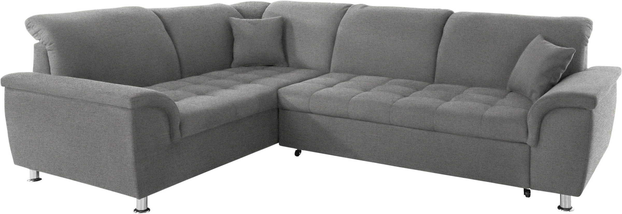 DOMO collection Ecksofa »Franzi, zeitlos und elegant, moderne Sitzheftung, L-Form« wahlweise mit Kopfteilverstellung (dann Breite: 275 cm)