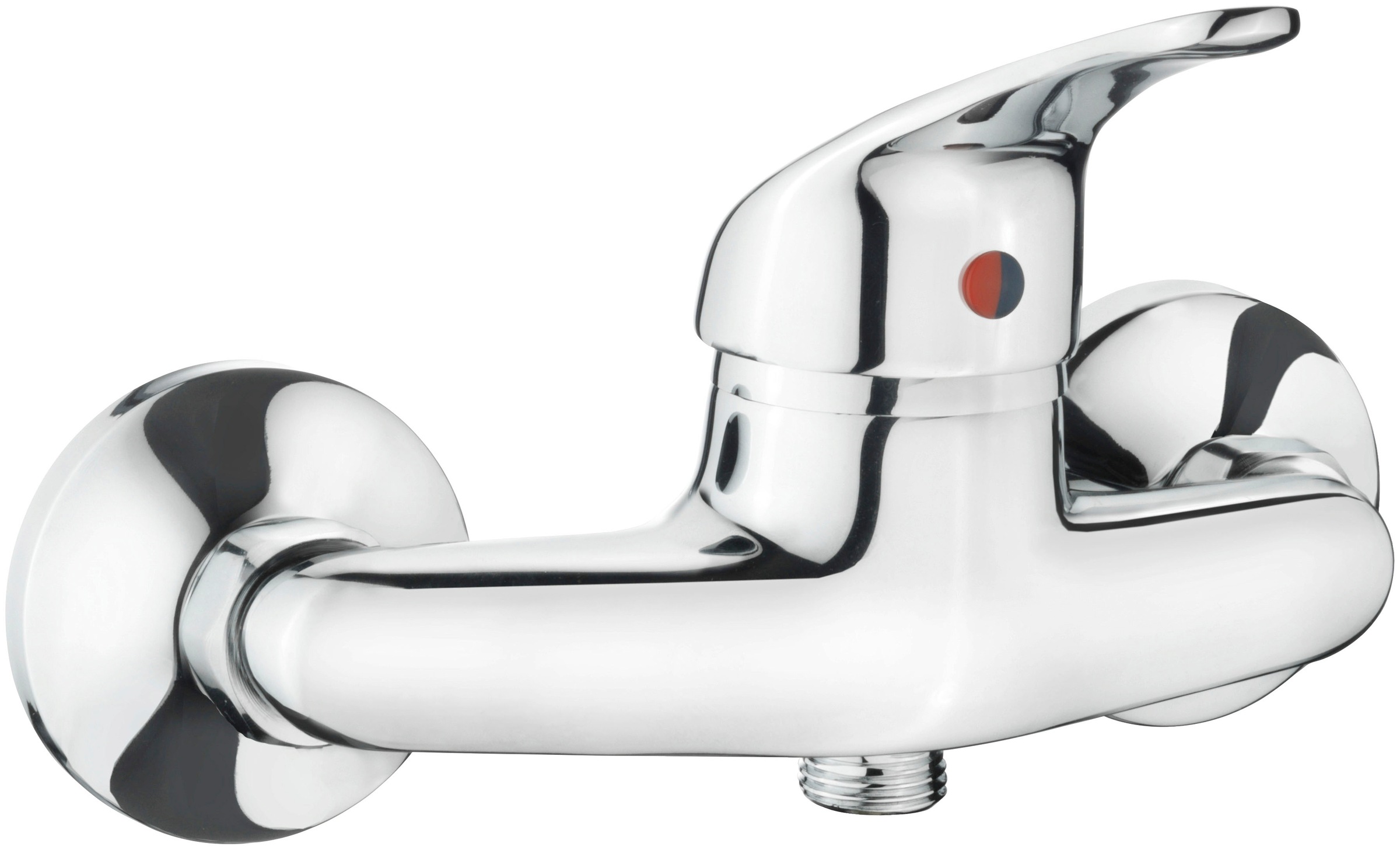 Badarmatur CON:P, H:13cm, grau, Messing, Armaturen, "Brause-Einhebelarmatur "Sesia", Messing, verchromt", 1/2 Zoll Brauseabgang