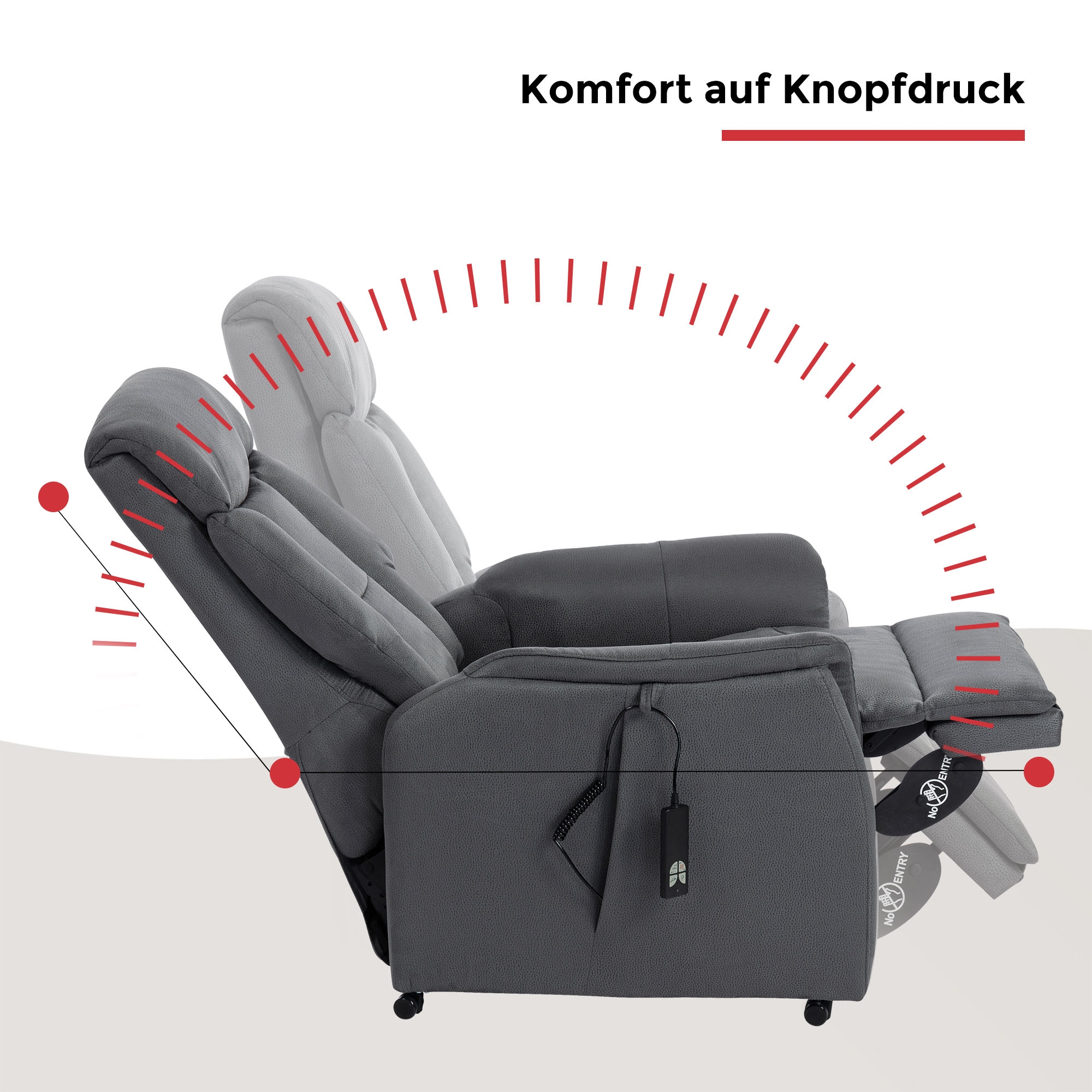 Duo Collection TV-Sessel »Sorrent mit regulierbarer Sitzheizung, elektrischer Aufstehhilfe« Relaxfunktion und Taschenfederkern mit Stahlwellenunterfederung