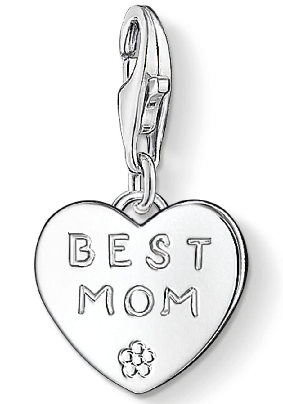 THOMAS SABO Damen Charm-Einhänger "BEST MOM", silber, Silber 925 (recycelt), Charms