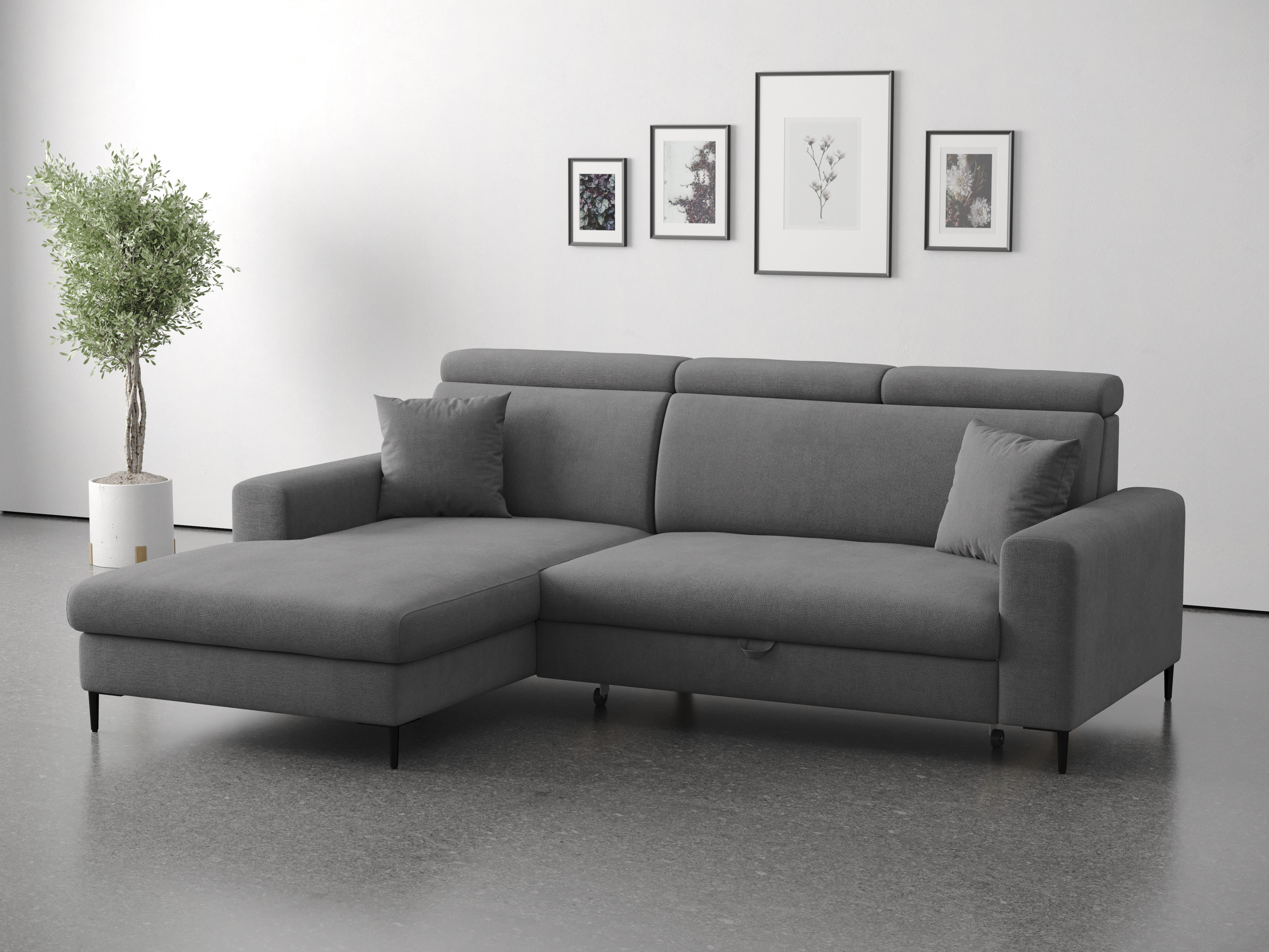 Trends by HG Ecksofa "Nizza, L-Form, B: 250cm" mit Schlaffunktion und Bettkasten