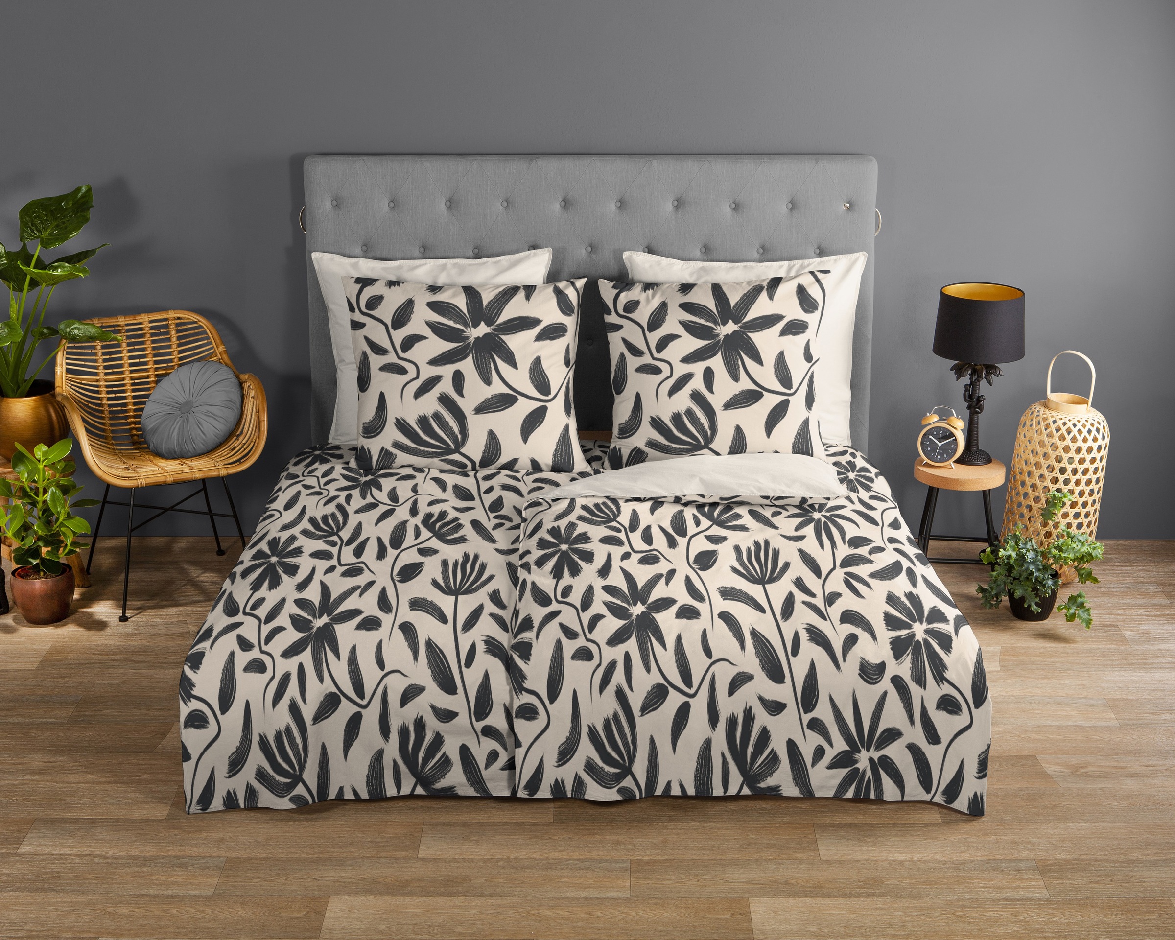 good morning Wendebettwäsche »Emilia«, 100% Baumwolle, Renforcé, Reißverschluss, Wendeoptik, Simple, Natur