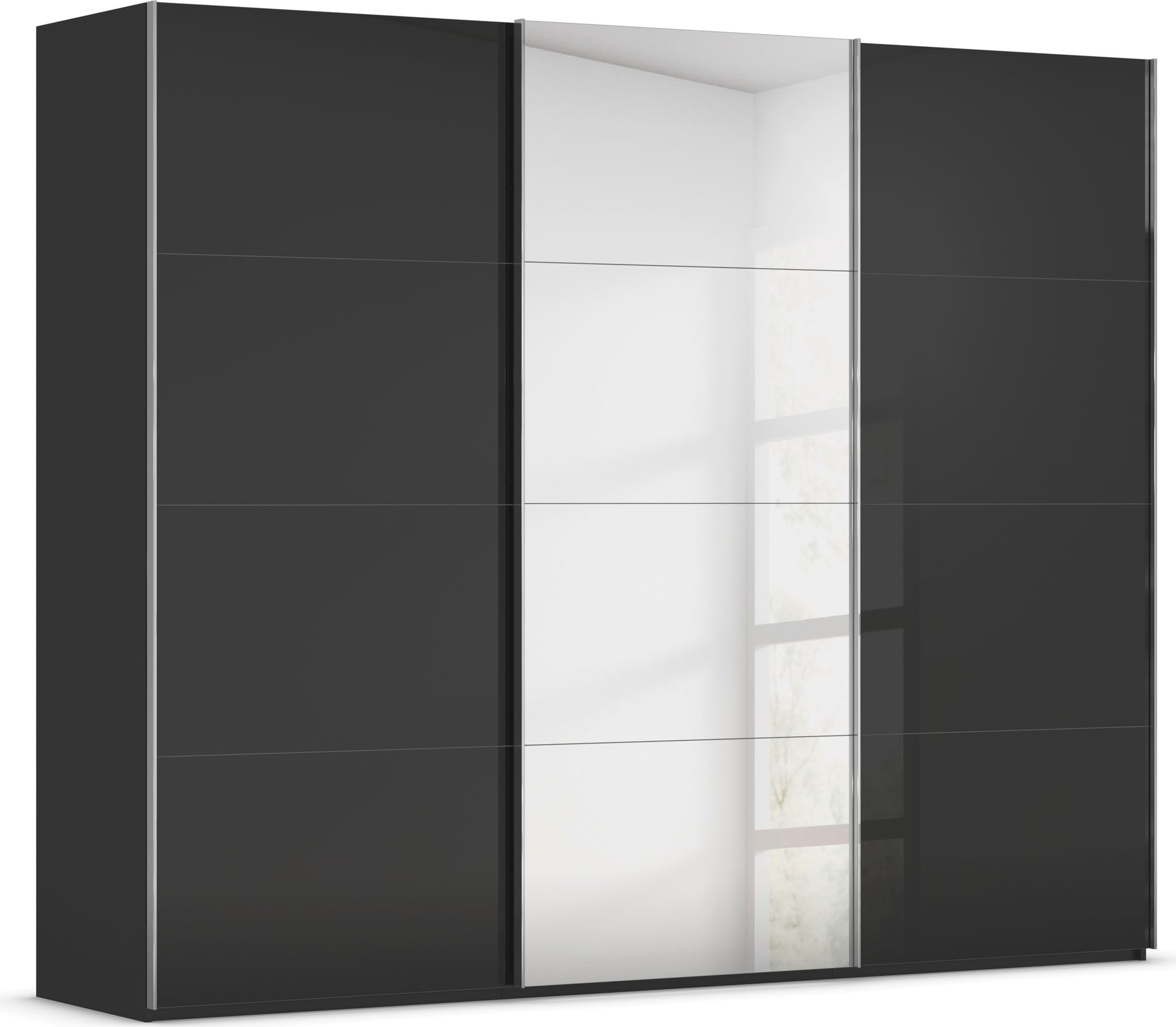 rauch "Kleiderschrank Schrank Garderobe Schlafzimmerschrank SCALE-FYRA" edle viergeteilte Türen Spiegel/Glas-Mix viele Farben MADE IN GERMANY