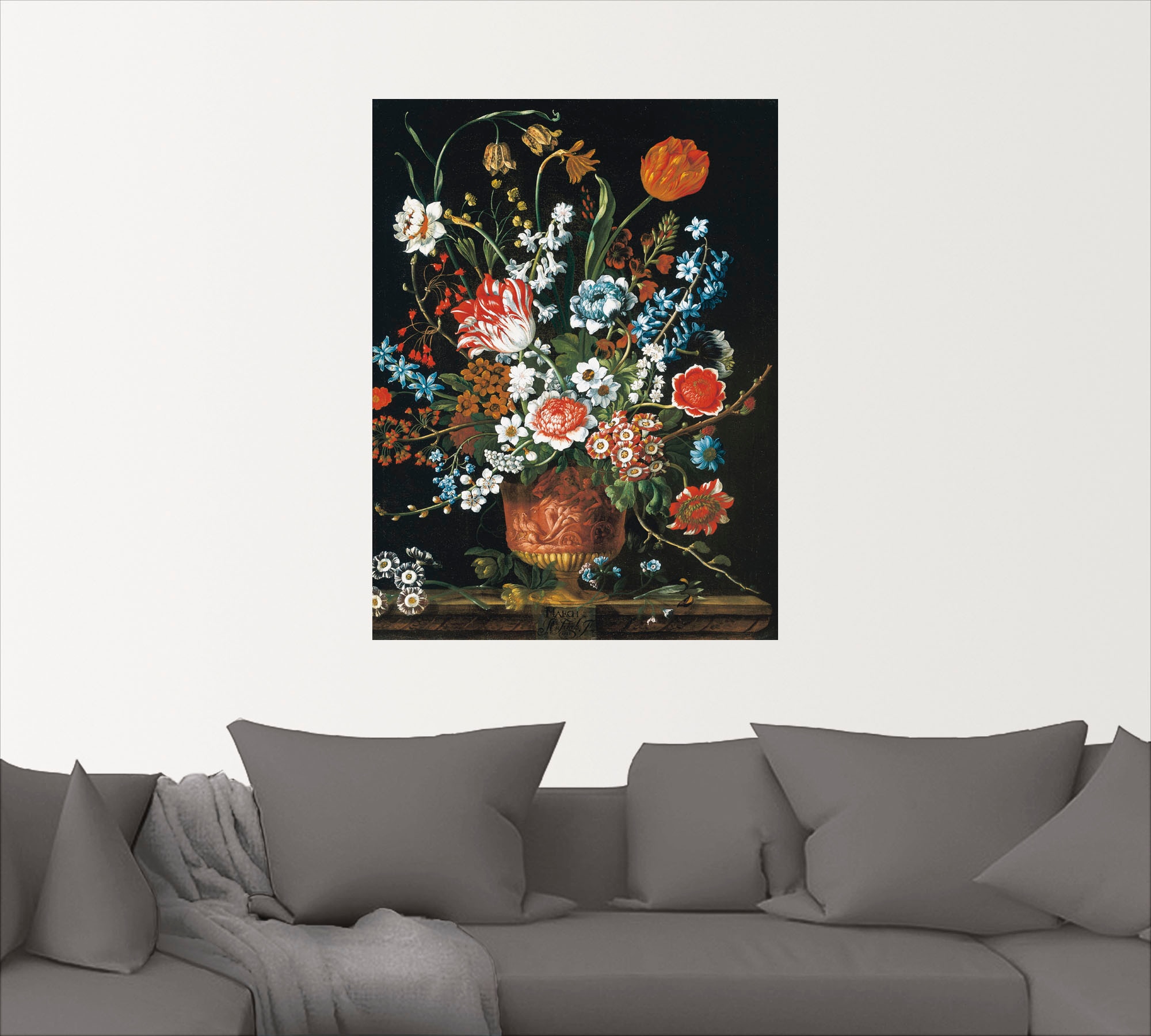 Artland Wandbild »Zwölf Monate. Floraler Kalender - März«, Arrangements, (1 St.), als Leinwandbild, Wandaufkleber oder Poster in versch. Größen