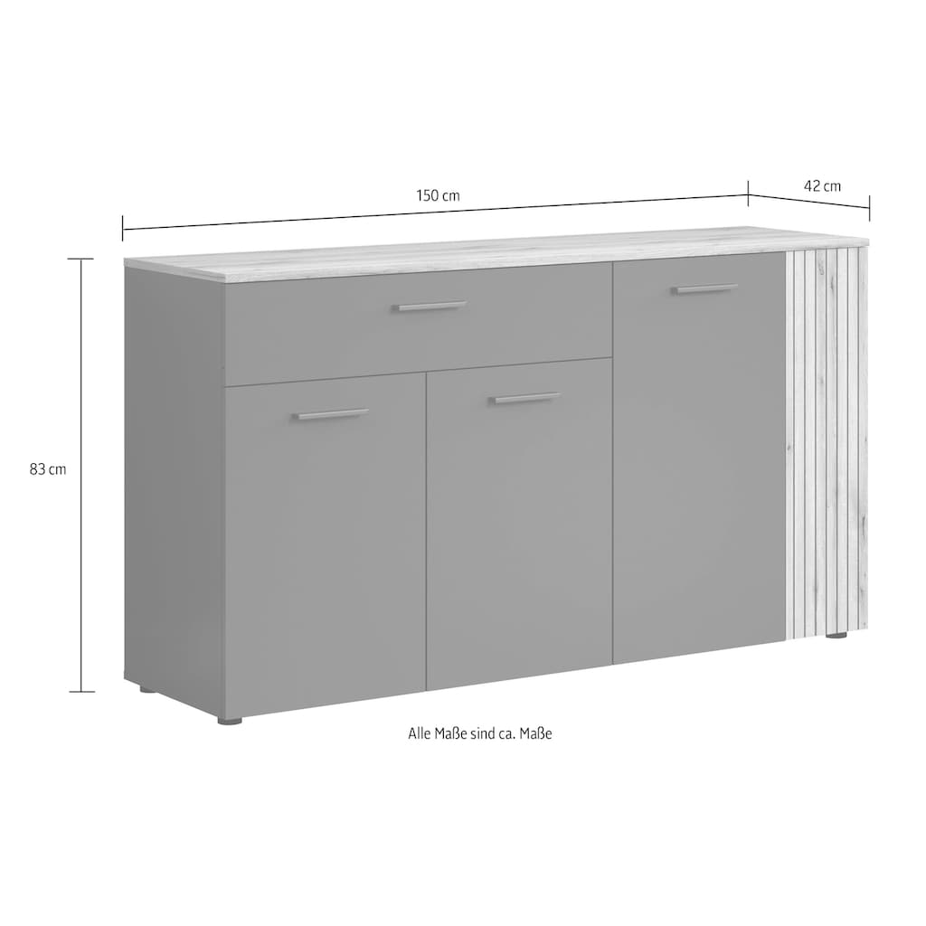 INOSIGN Sideboard »Esteban«, (1 St.), Akustikpaneel-Look