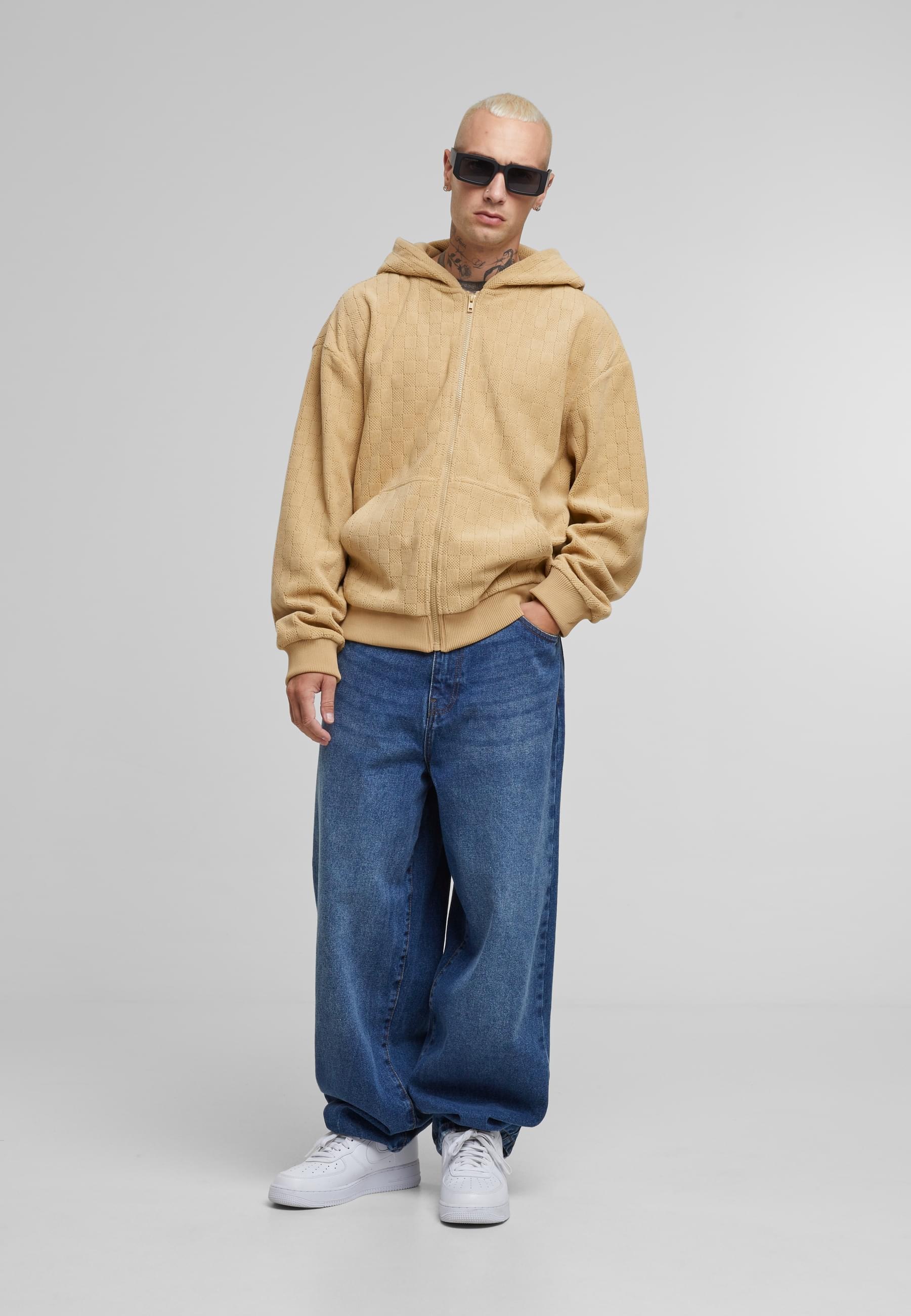 URBAN CLASSICS Sweatjacke »Urban Classics Jaquard Velvet Zip-Hoody«