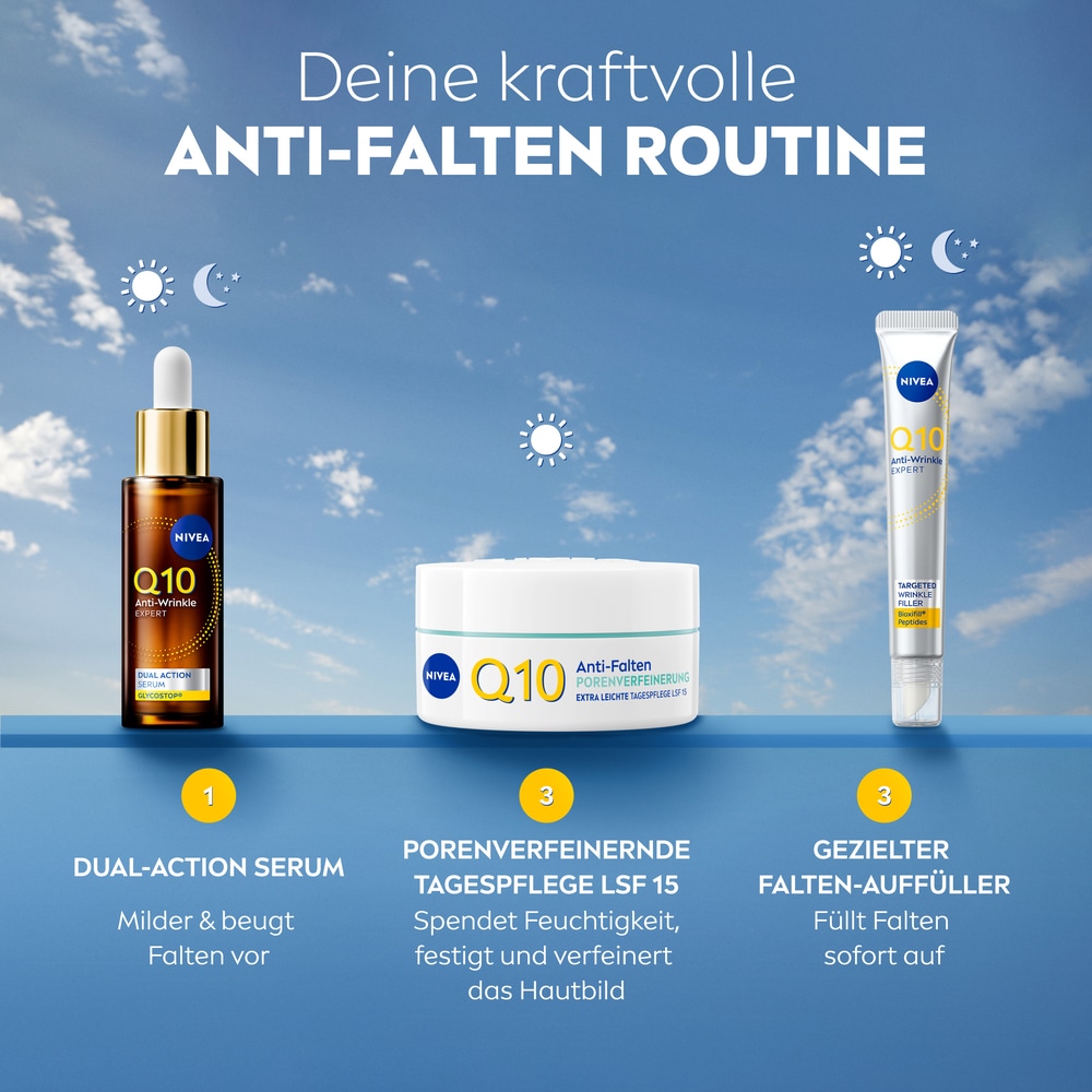 Nivea Tagescreme »Q10 Anti-Falten Power Porenverfeinernde Tagespflege LSF 15« reduziert Falten und strafft die Haut fühlbar