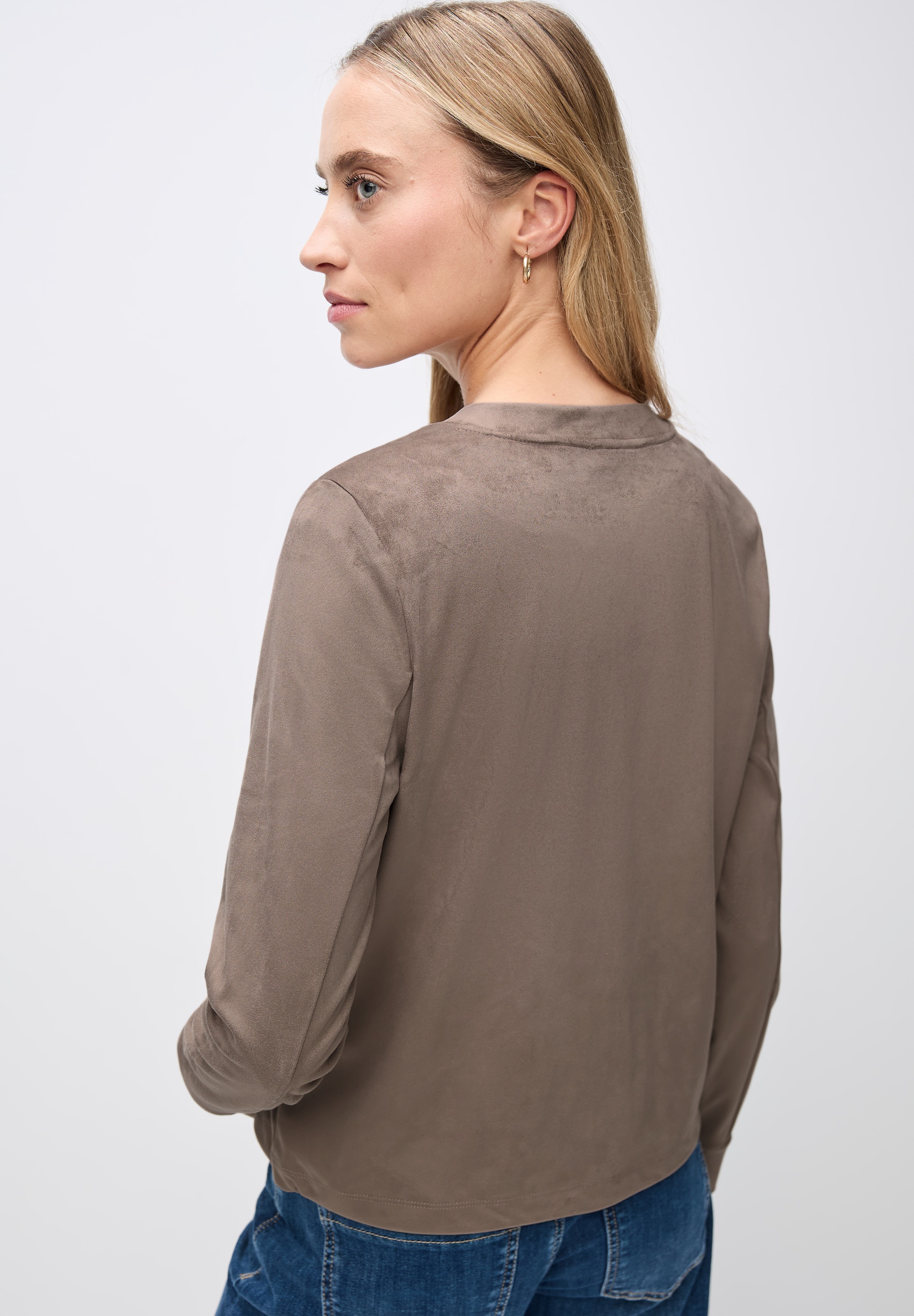 STREET ONE Lederimitatjacke, ohne Kapuze, mit Rundhalsausschnitt