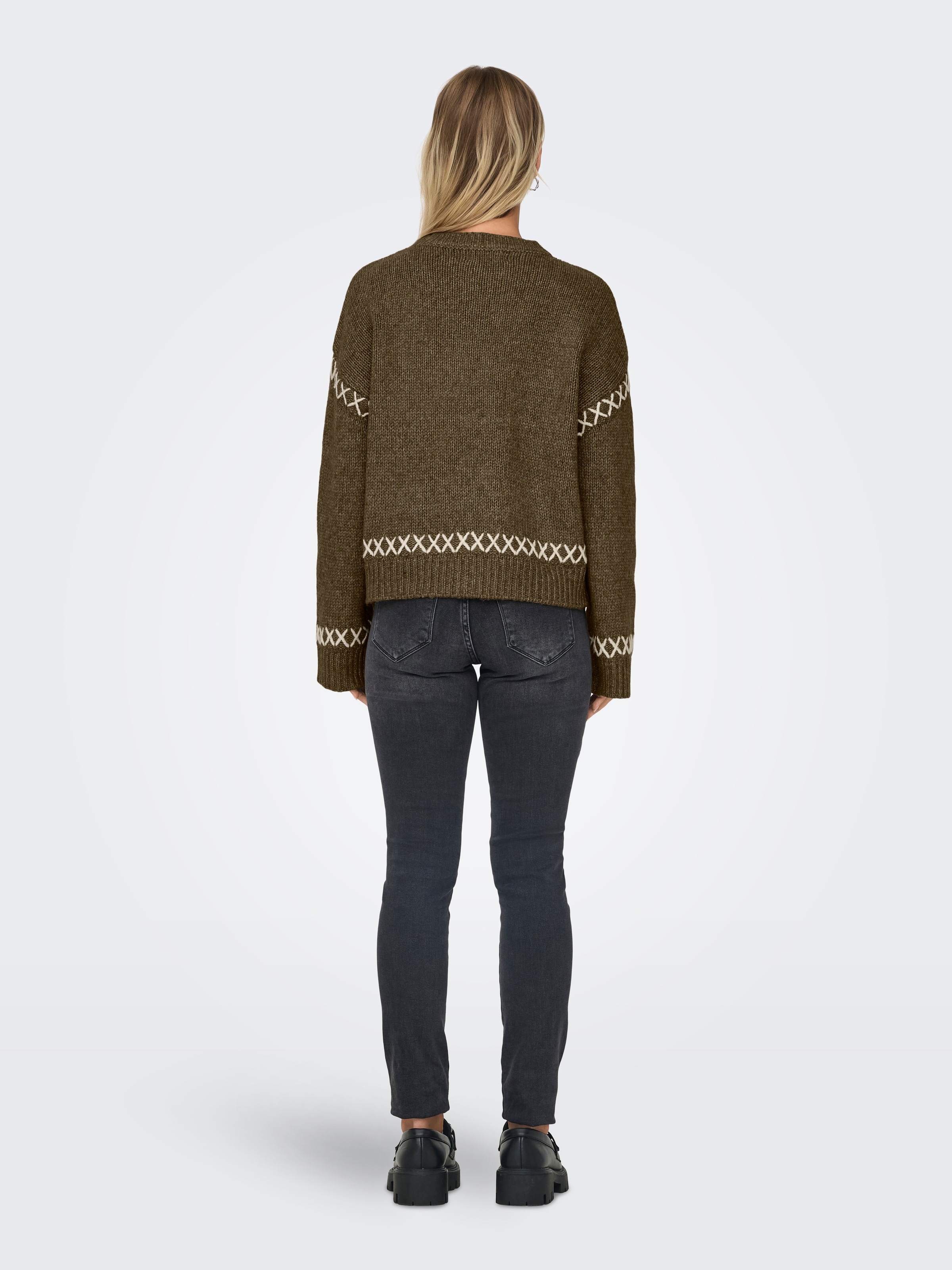 ONLY Rundhalspullover "ONLAMANDA LIFE LS O-NECK DETAIL CC KNT" günstig online kaufen