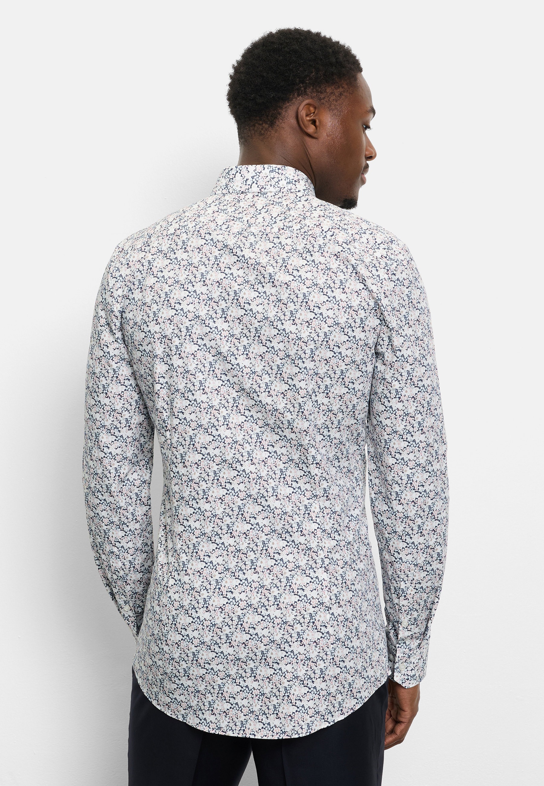 OLYMP No. Six Super Slim Men Shirt Navy 44 5