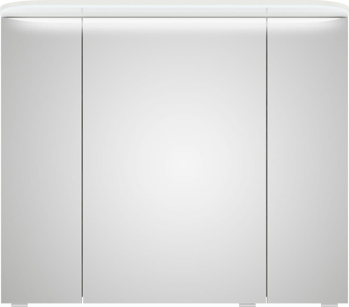 Saphir Badmöbel-Set »Balto Sprint 3-teilig, Mineralmarmor-Waschtisch mit LED-Spiegelschrank«, (4 St.), Badezimmer Set mit Unterschrank inkl Türdämpfer, 4 Türen, 3 Schubladen