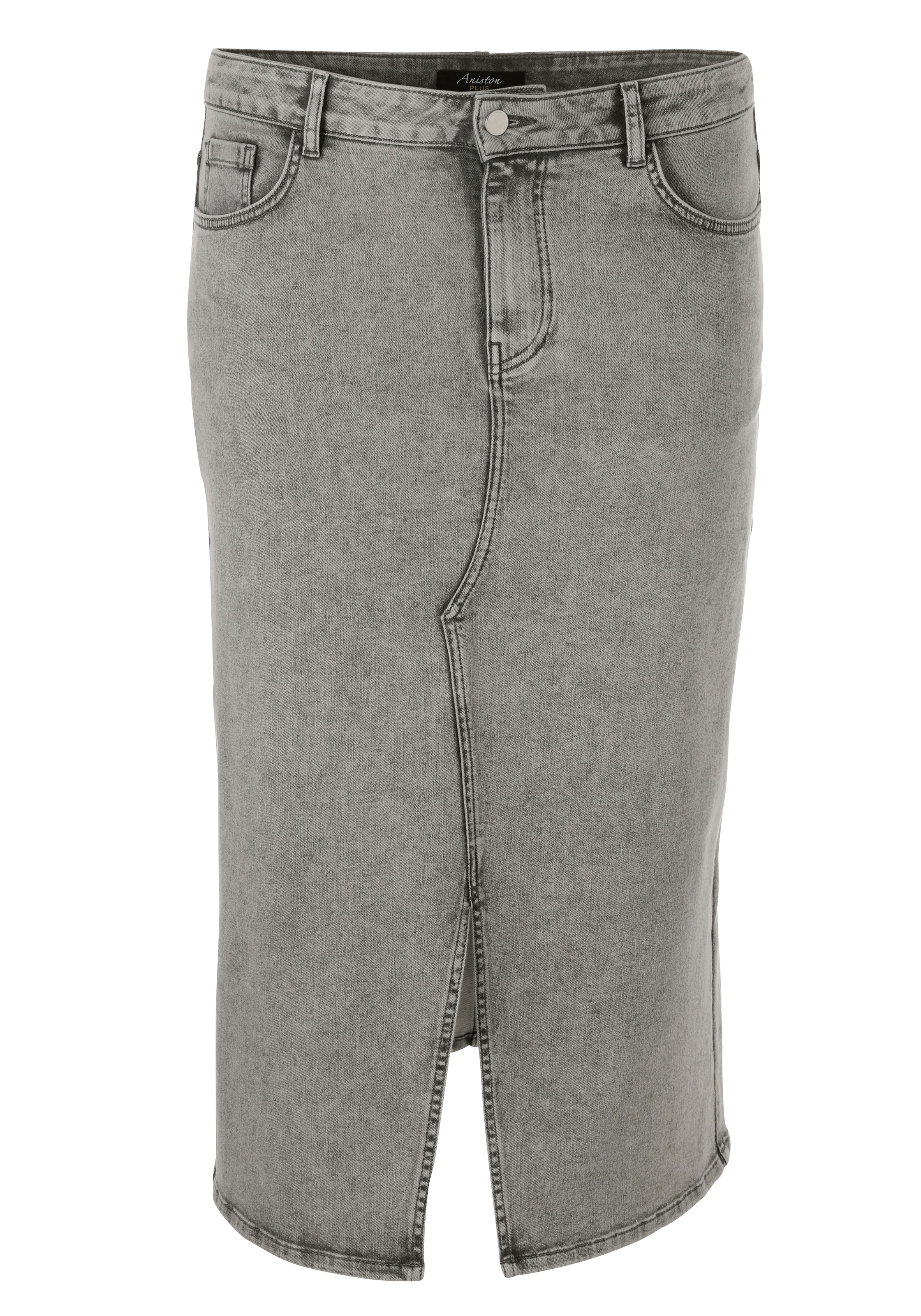 Aniston PLUS Jeansrock, mit Schlitz vorne - NEUE KOLLEKTION