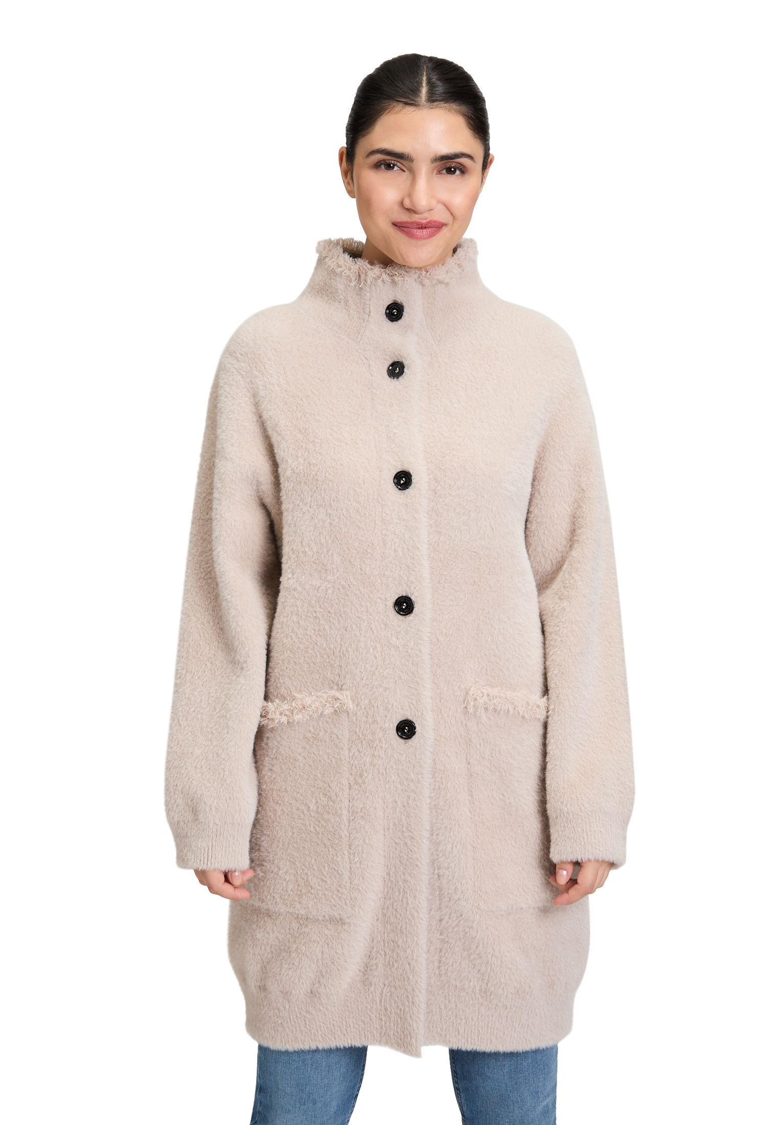 Amber & June Strickjacke "Amber & June Winter-Strickjacke mit aufgesetzter günstig online kaufen